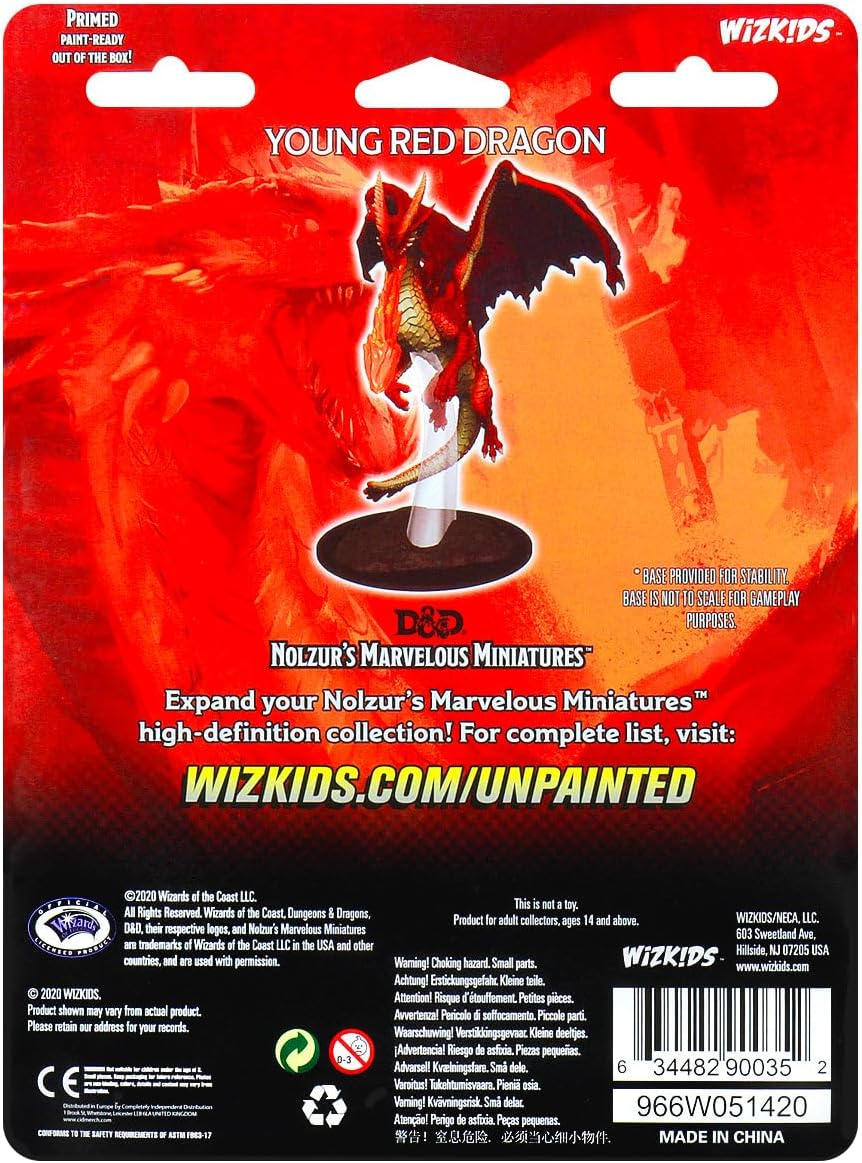 Wizkids D and D Nolzurs Marvelous Young Red Dragon Unpainted Miniatures