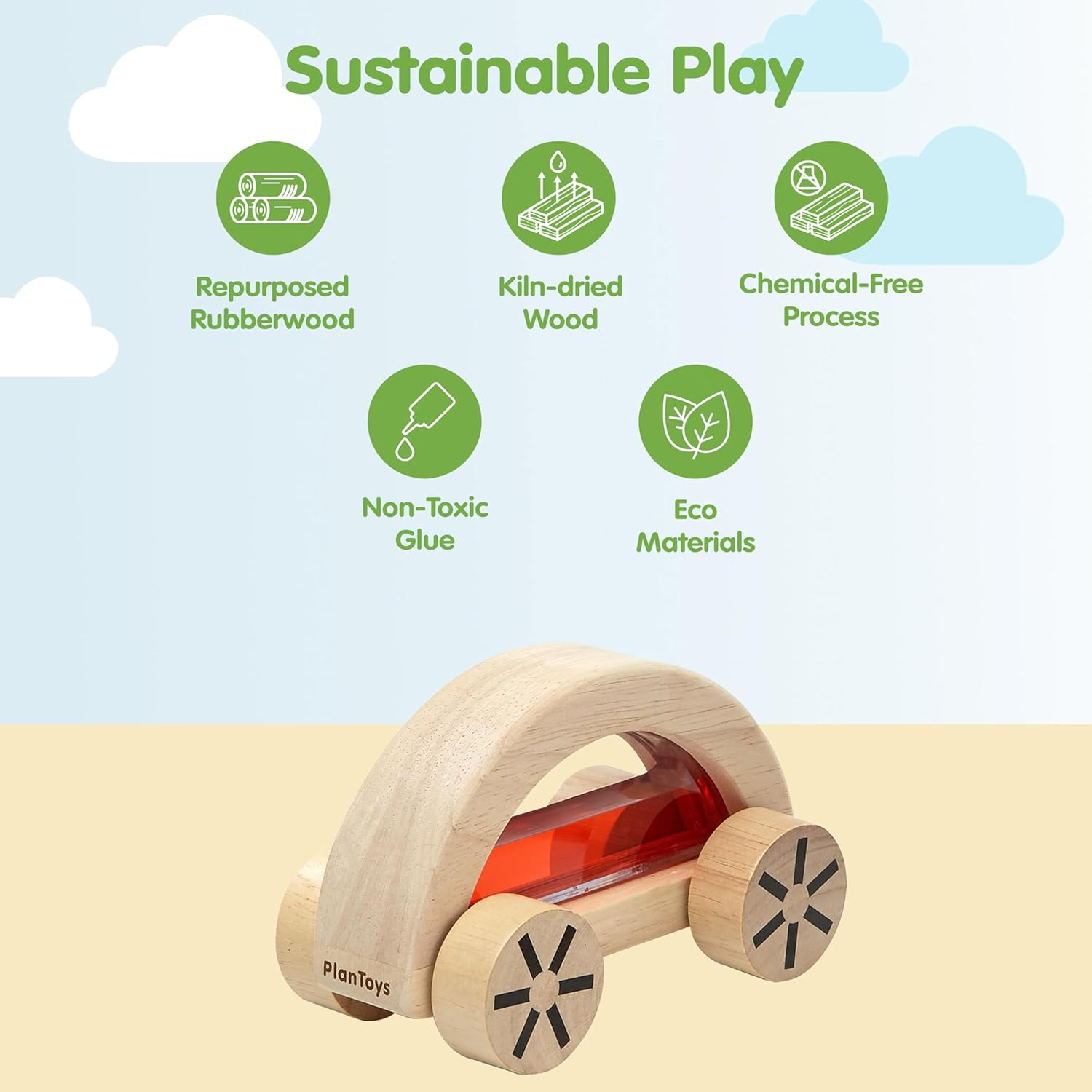 Plantoys - Wautomobile- Red - Red image number 6