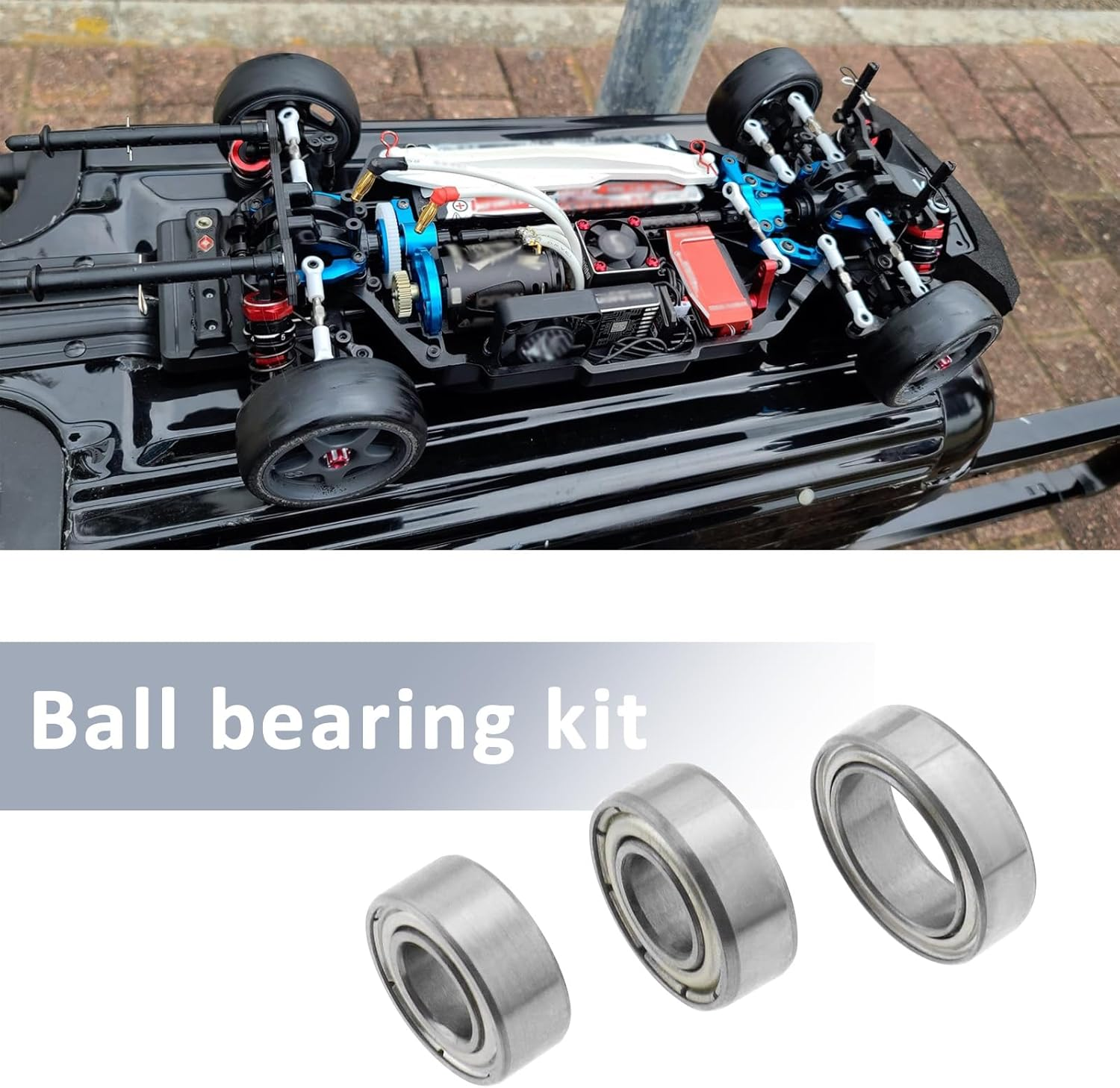 16Pcs RC Chassis Ball Bearing 10X5X4Mm 11X5X4Mm 12X8X3.5Mm Steel Ball Bearing Axle Set Compatible with TT-02 Chassis Ball Bearing Repair Kit image number 5