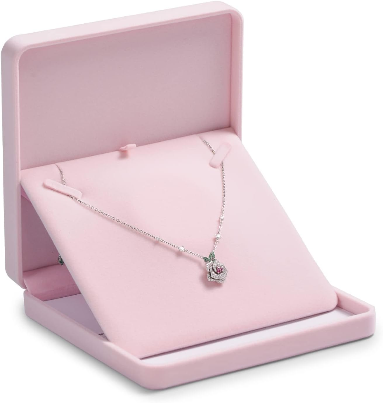 Oirlv Pink Velvet Ring Gift Boxes Elegant Ring Box for Wedding Valentine'S Day Anniversary Birthday