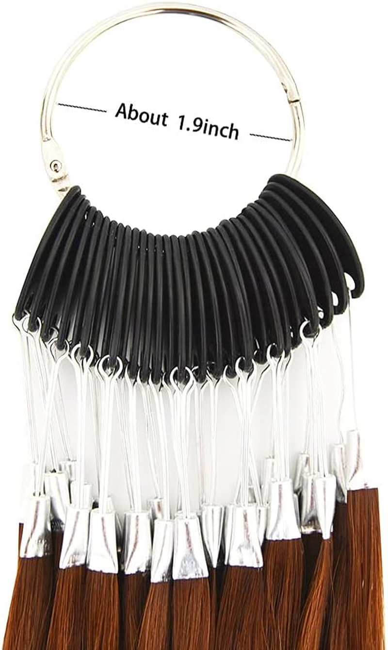 30 Strands/Set Hair Swatches Hair Colour Samples 100% Human Hair Colour Rings for Hair Extensions Salon Hairdressing (Light Brown) - 60 Lightest Blonde image number 2