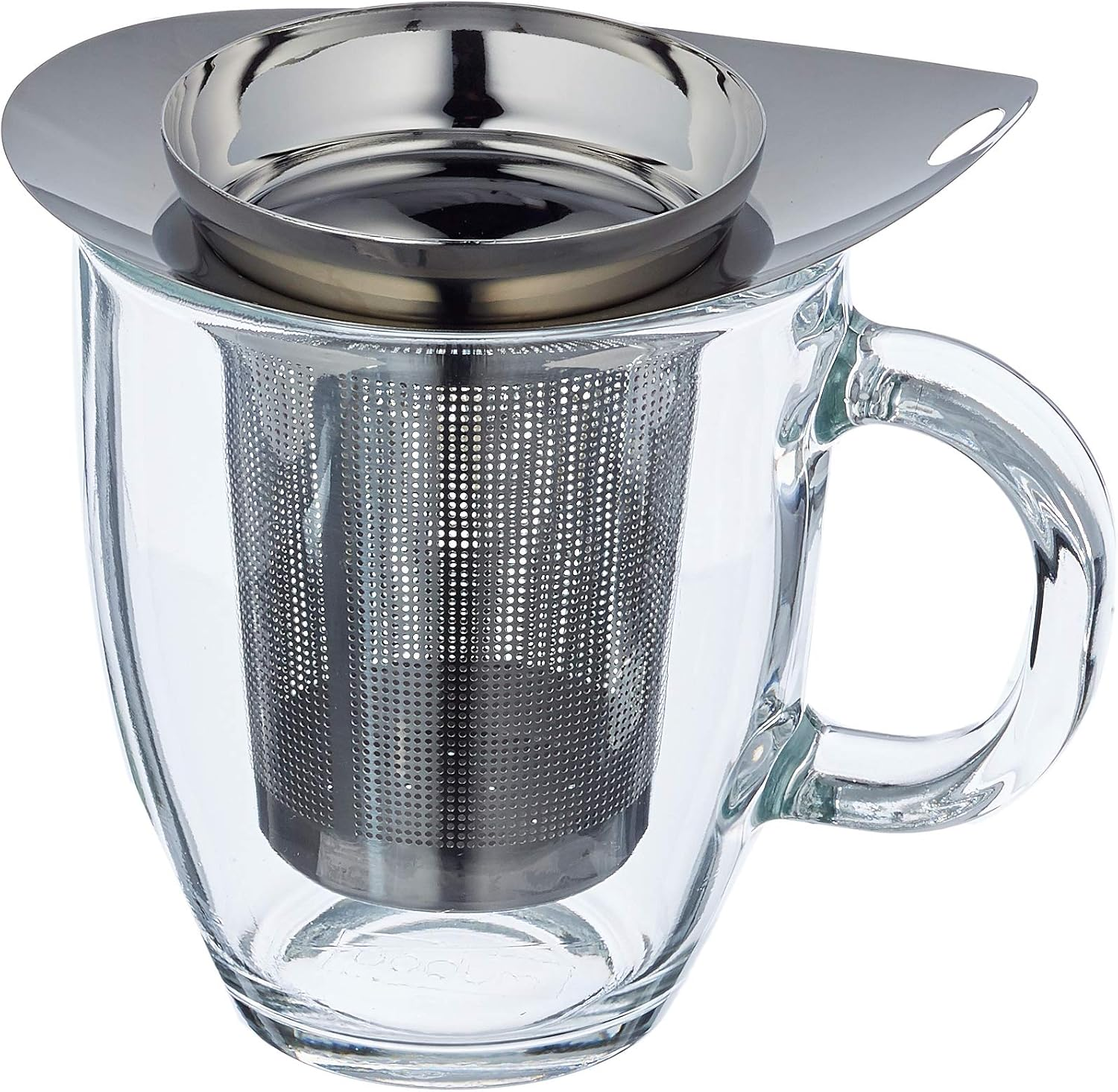 BODUM YO-YO Set Mug, Glass and Tea Strainer, 0.35 L, 12 Oz, S/S, Stainless Steel