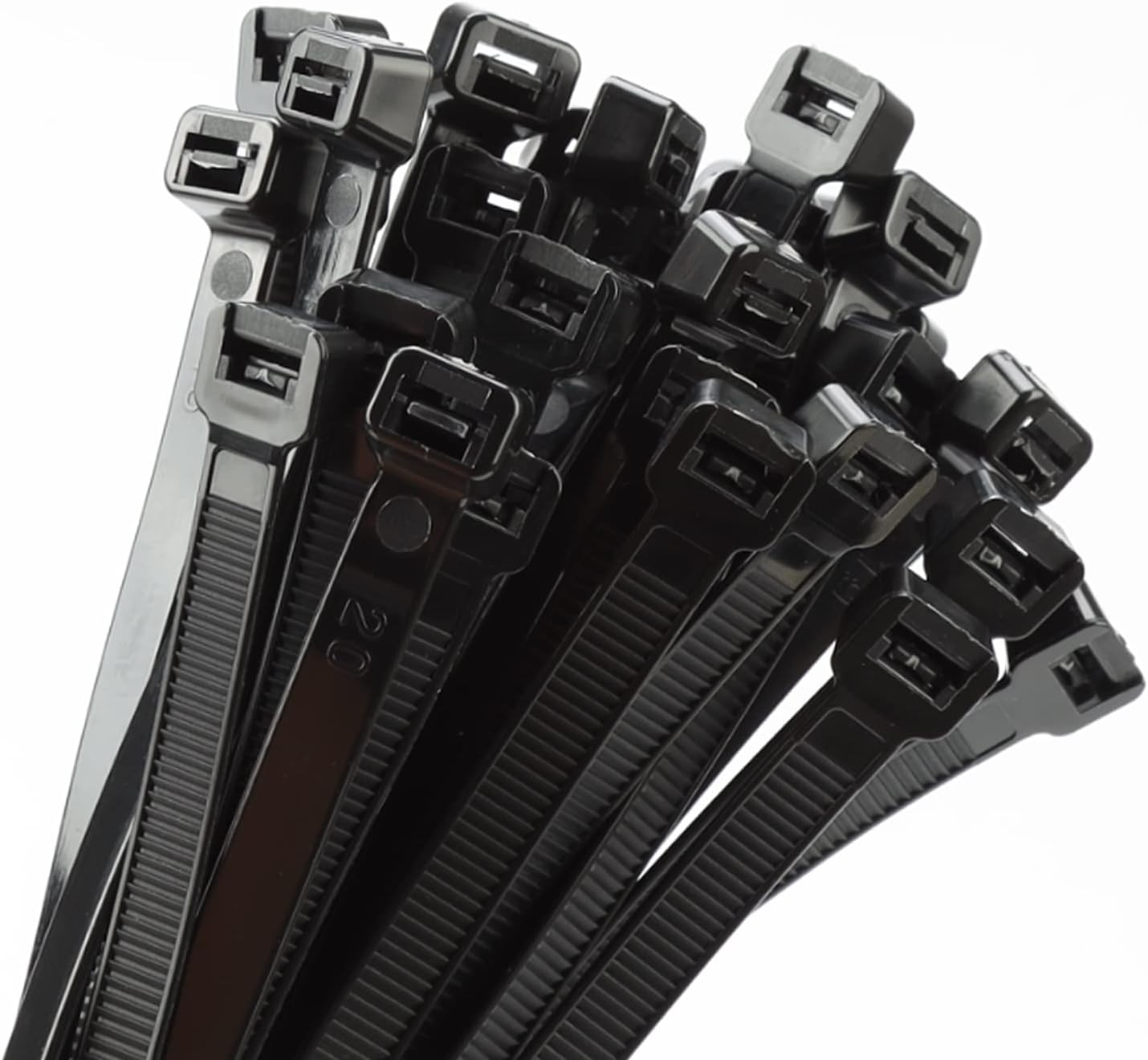 Armpow 18 Inch Black Zip Ties Heavy Duty 100 PACK, 200 LBS Ultra Exclusive Strong Plastic Wire Ties, Large Cable Ties Extra Long Tie Wraps, Indoor and Outdoor UV Resistant image number 2