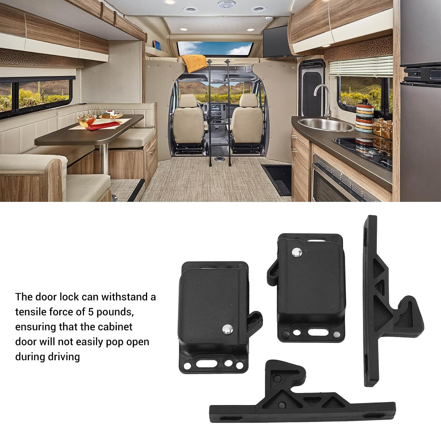 8 Sets RV Cabinet Latch, RV Drawer Latches and Catches, Replacements Push Catch Latch with Mounting Hardware for Motor Home Cargo Trailer image number 1