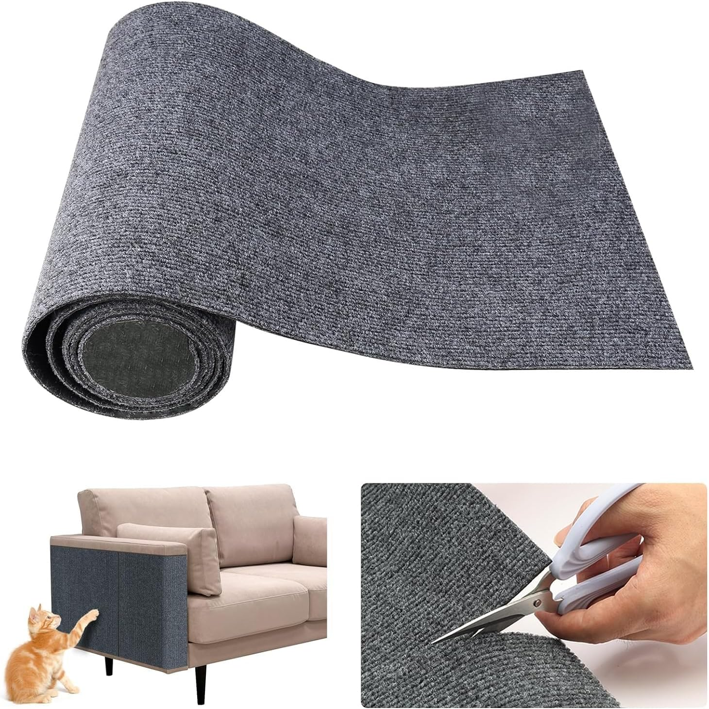 [200 Cm X 40 Cm] Scratching Mat for Cats, Climbing Cat Scratches, DIY Cut to Size, Self-Adhesive Carpet Cat Mat Underlay, Scratching Board, Cat Scratch Protection, Antiscratch for Furniture, Couch, image number 6