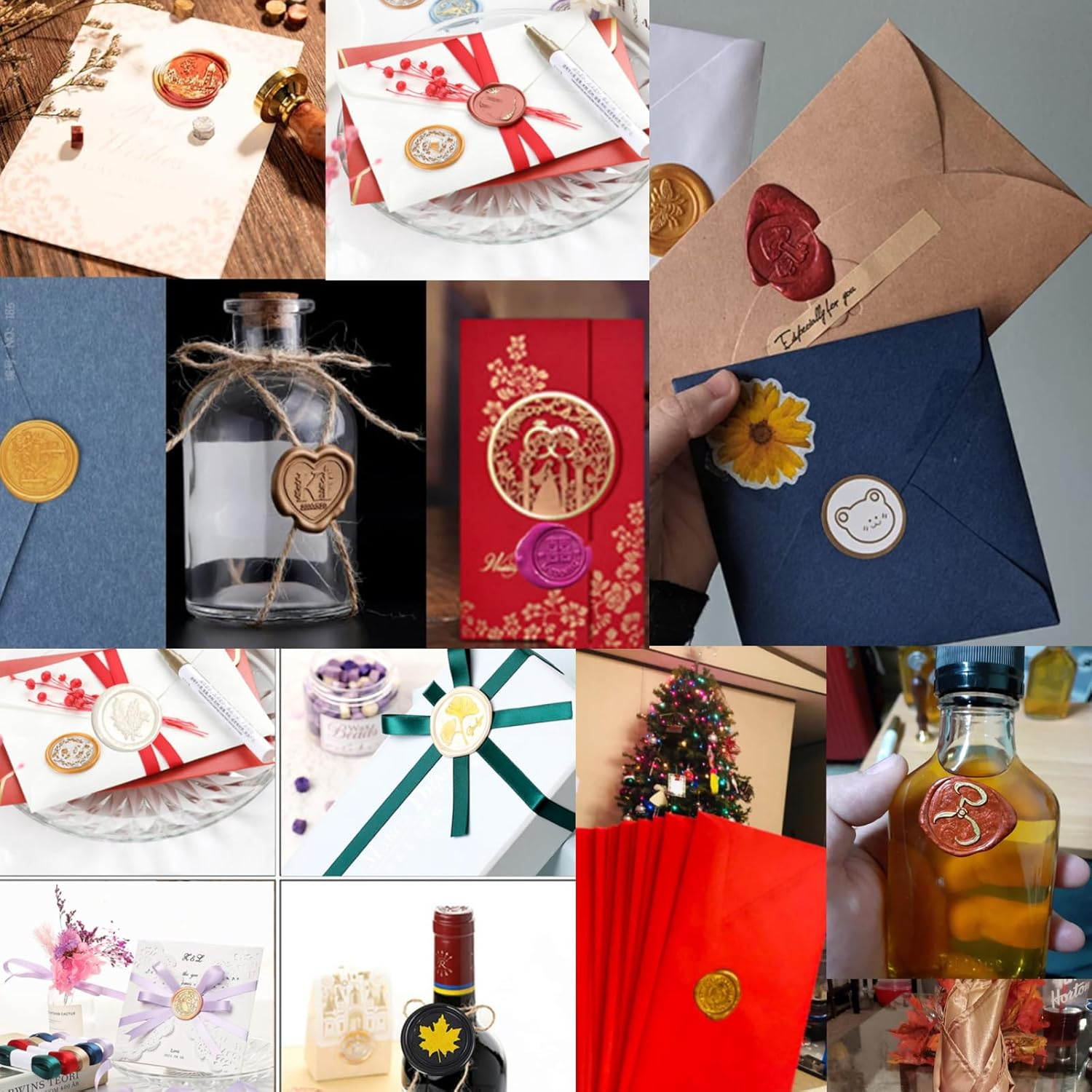 300Pcs Wax Seal Beads, Sealing Wax Beads,Octagon Wax Sealing Beads for Wax Seal Stamp, Cards, Wedding Invitations, Wine Packages, Gift Wrapping, Letter Sealing (Rose Gold) - Pearl White image number 4