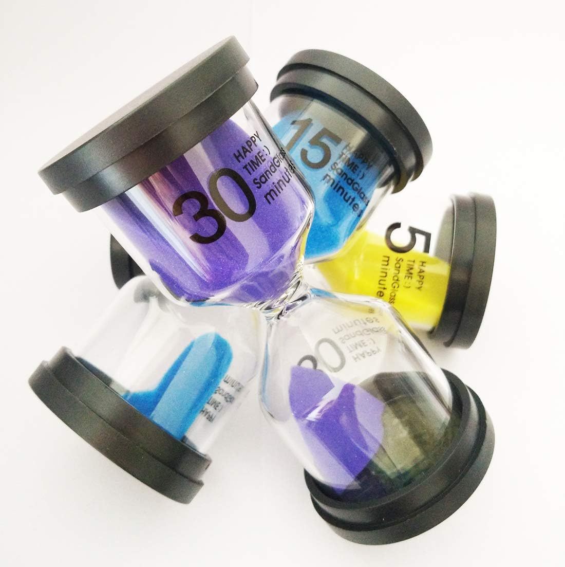 KSM up Sand Timer Colorful Hourglass 1/3/5/8/10/15/30 Minutes Sandglass Timer Sand Clock for Kids Games Classroom Kitchen Home Office Decoration 1/3/5/10/15/30 Rainbow image number 1