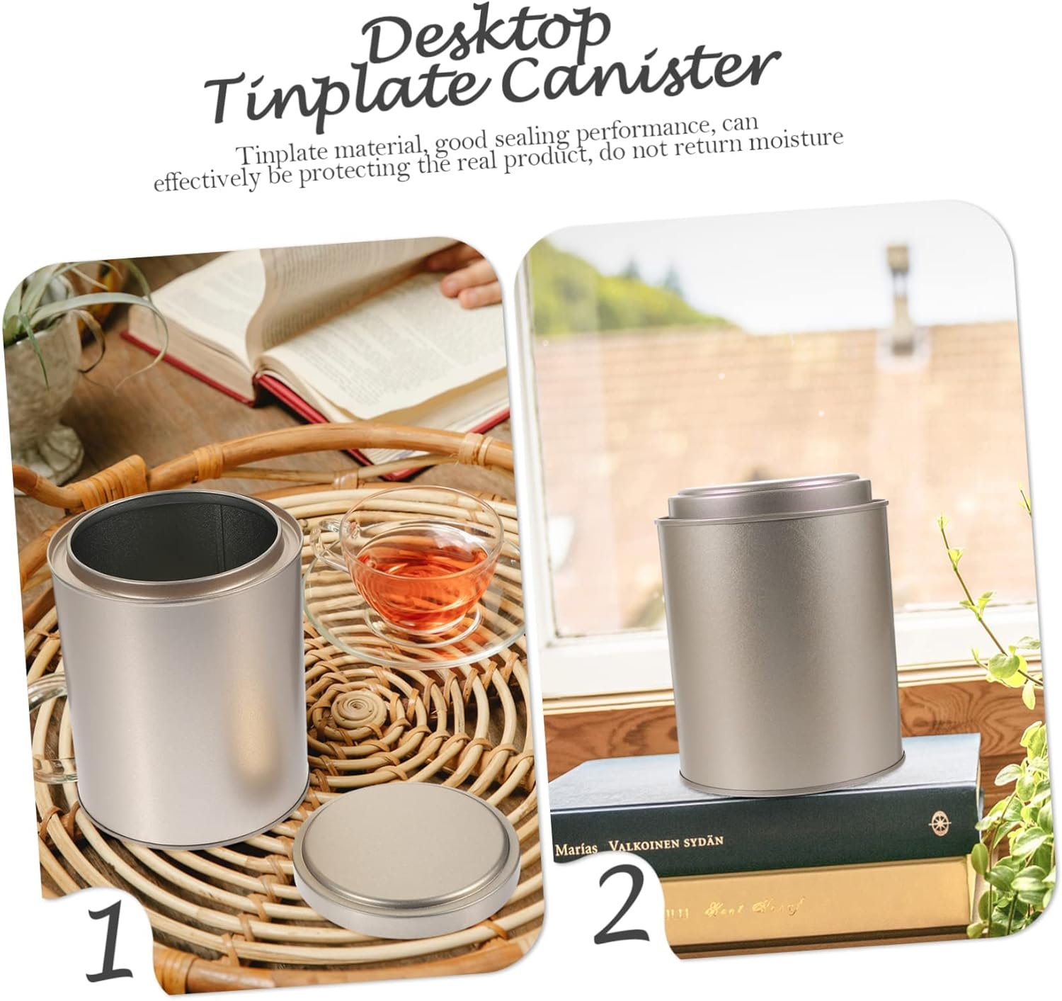 BIUDECO Tea Tin Box for Tea Storage Container Sealing Canister Home Organization image number 2
