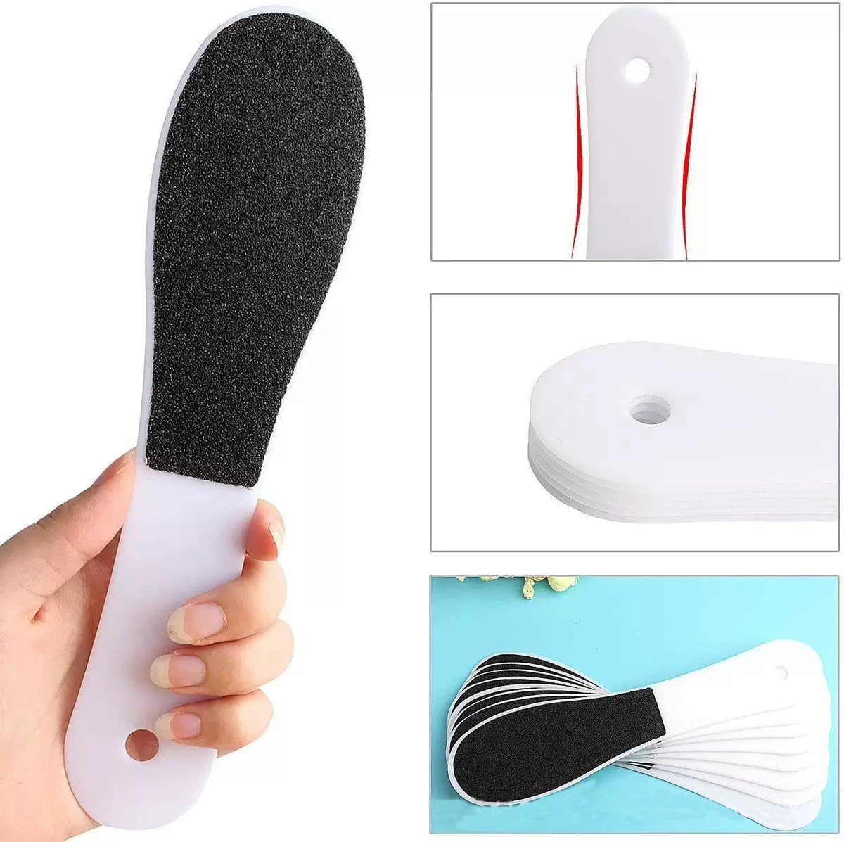 10 Pack Foot File, Professional Foot Callus Remover Sandpaper Pedicure Tools, Double Side Foot Scrubber, Sander for Dead Skin Foot Rasp Pedicure for Women Mother Family Manicure Beauty Shop Spa image number 5