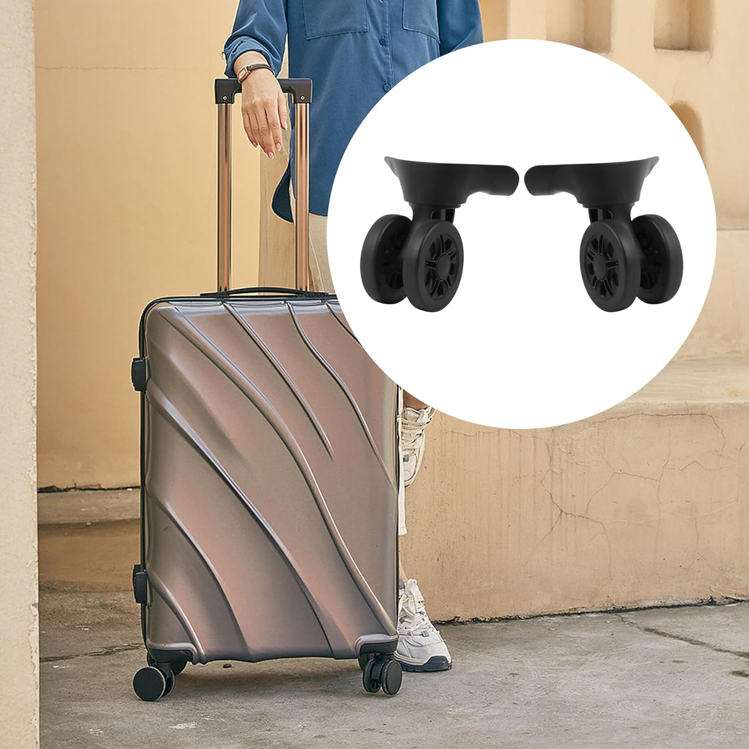 RDEXP Multi-Functional Replacement Wheel for Suitcase and Luggage W170 Black Pack of 2 image number 3