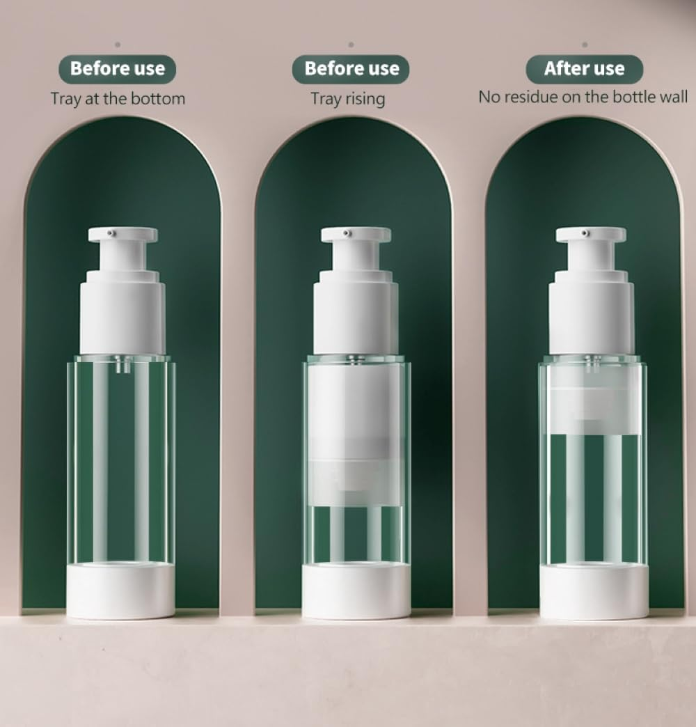 JOWILIN Clear Airless Fine Mist Spray Bottles, 2 Pcs 3.4Oz/100Ml and 2 Pcs 1.7Oz/50Ml Refillable Dispenser Container, Travel Size Empty Plastic Bottle for Perfume, Makeup Toner, Essential Oils, Hair image number 1