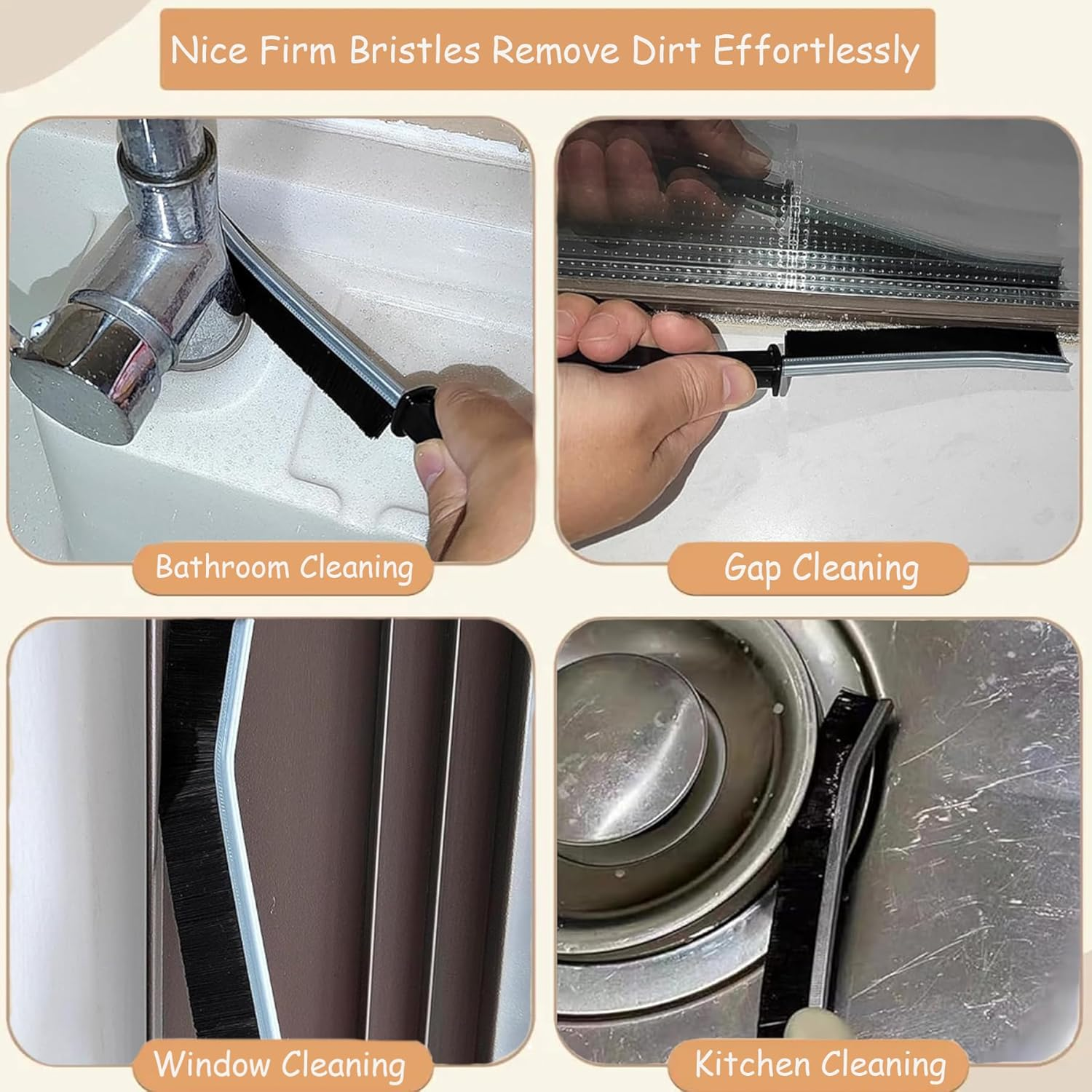 Wakouter Crevice Cleaning Brushes, 11 Pcs Multifunctional Gap Cleaning Scrub Brush, Cleaner Scrub Brush Tool for Tight Space, Cleaning Supplies for Bathroom,Faucets, Kitchen, Toilet, Window