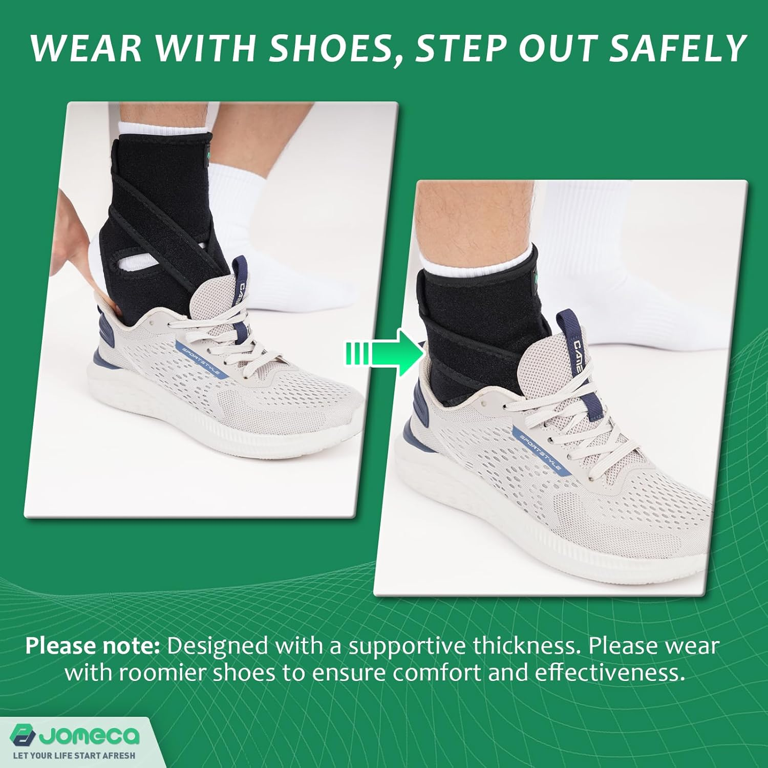 Upgraded Drop Foot Brace for Walking with Shoes - Dual Forefoot Support Plates Adjustable Soft AFO, Foot Drop, TBI, ALS, MS, Bone Fracture, Fits Women & Men (Right, L/XL) image number 5