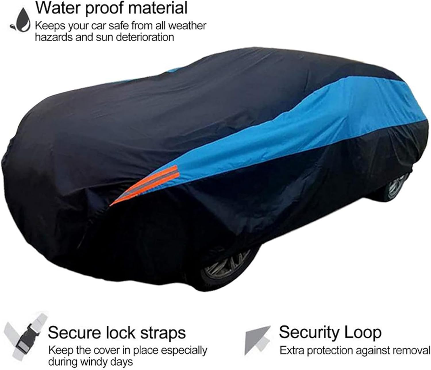 SUV Cover Polyester Car Cover Waterproof All Weather for Automobiles, UV Protection Rainproof Windproof Outdoor Indoor Full Car Cover Universal Fit for SUV (Size XL: 5.1M X 2M X 1.8M) image number 1
