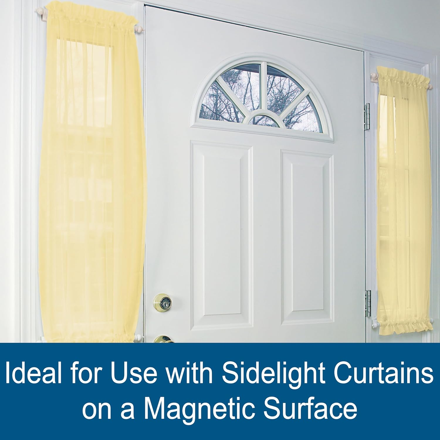 Kenney KN40345 Petite Sidelight Magnetic Rods, 8.75 to 15.75-Inch, White, Twin Pack