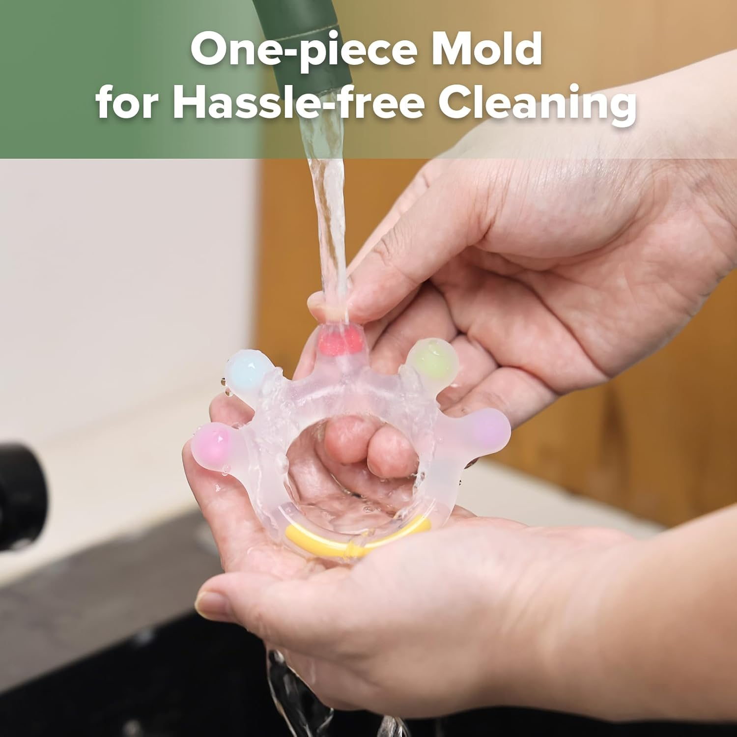 Haakaa Palm Teether - Soft Silicone Baby Soothing Teether Pacifier - Frozen Teething Toy for 3M+ Babies - BPA Free (1 Pack) image number 6