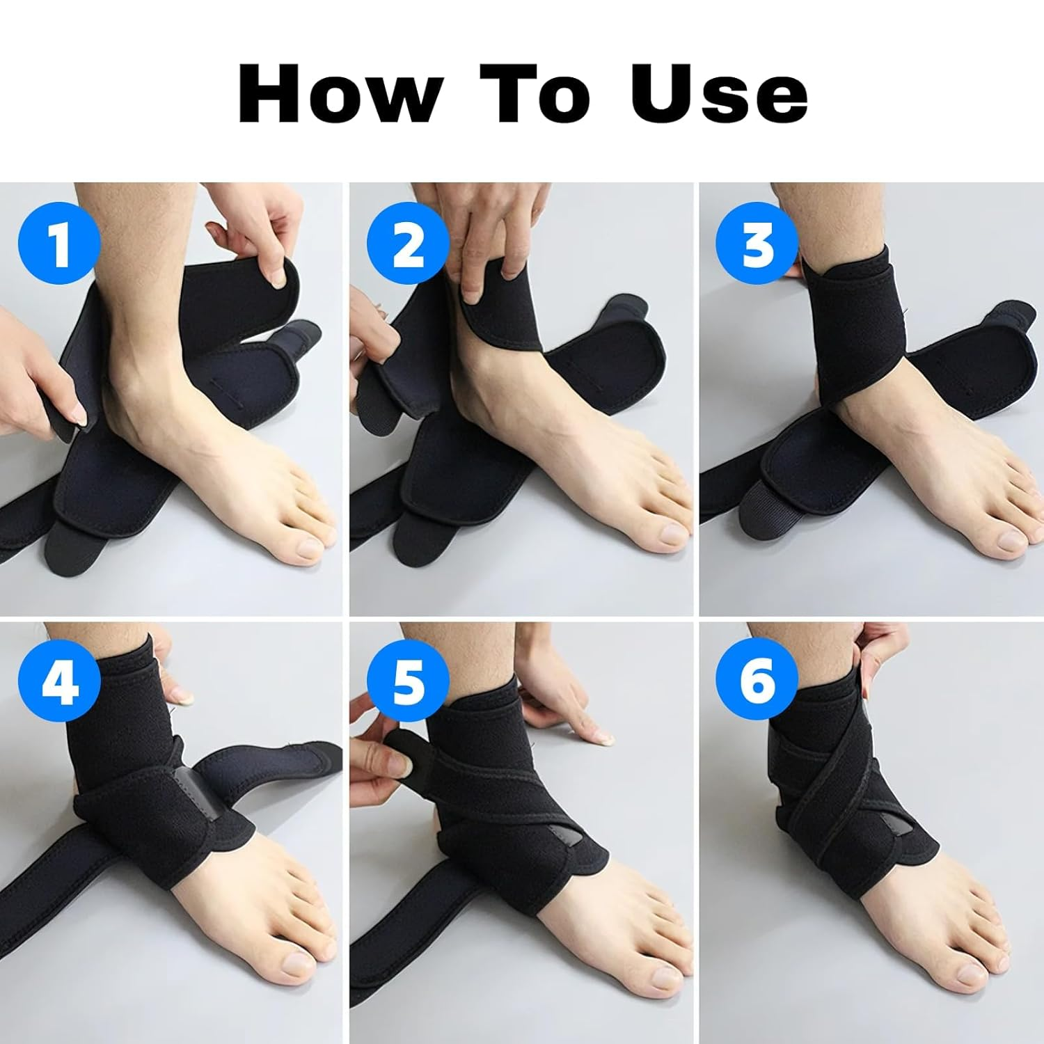 Ankle Brace, Advanced Adjustable Ankle Support Brace, Unisex One Size Fits Most Ankle Stabilizer with 3 Adjustable Straps, Ideal for Sports, Injury Recovery, Foot Support, and Pain Relief image number 3