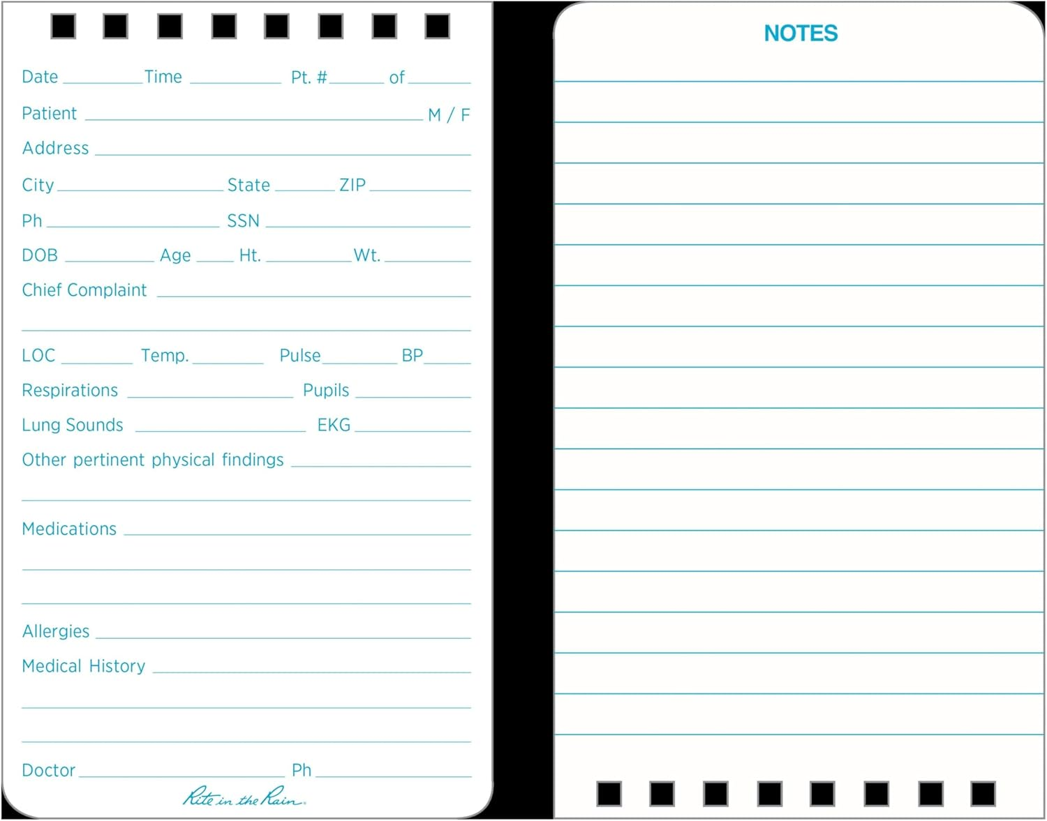 Rite in the Rain Trademark Fine Art Weatherproof EMS Notebook, 3" X 5", Yellow Cover, Vital Stats Pages, 3 Pack (No. 112-3) image number 1