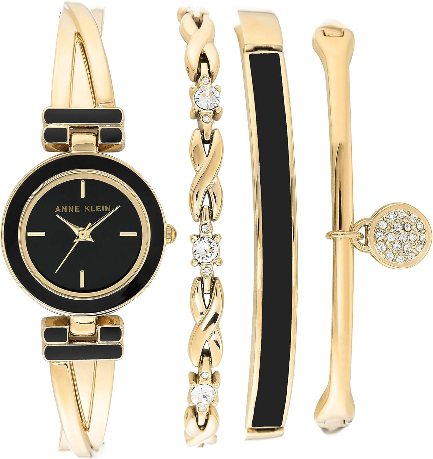 Anne Klein Women'S Bangle Watch and Premium Crystal Accented Bracelet Set