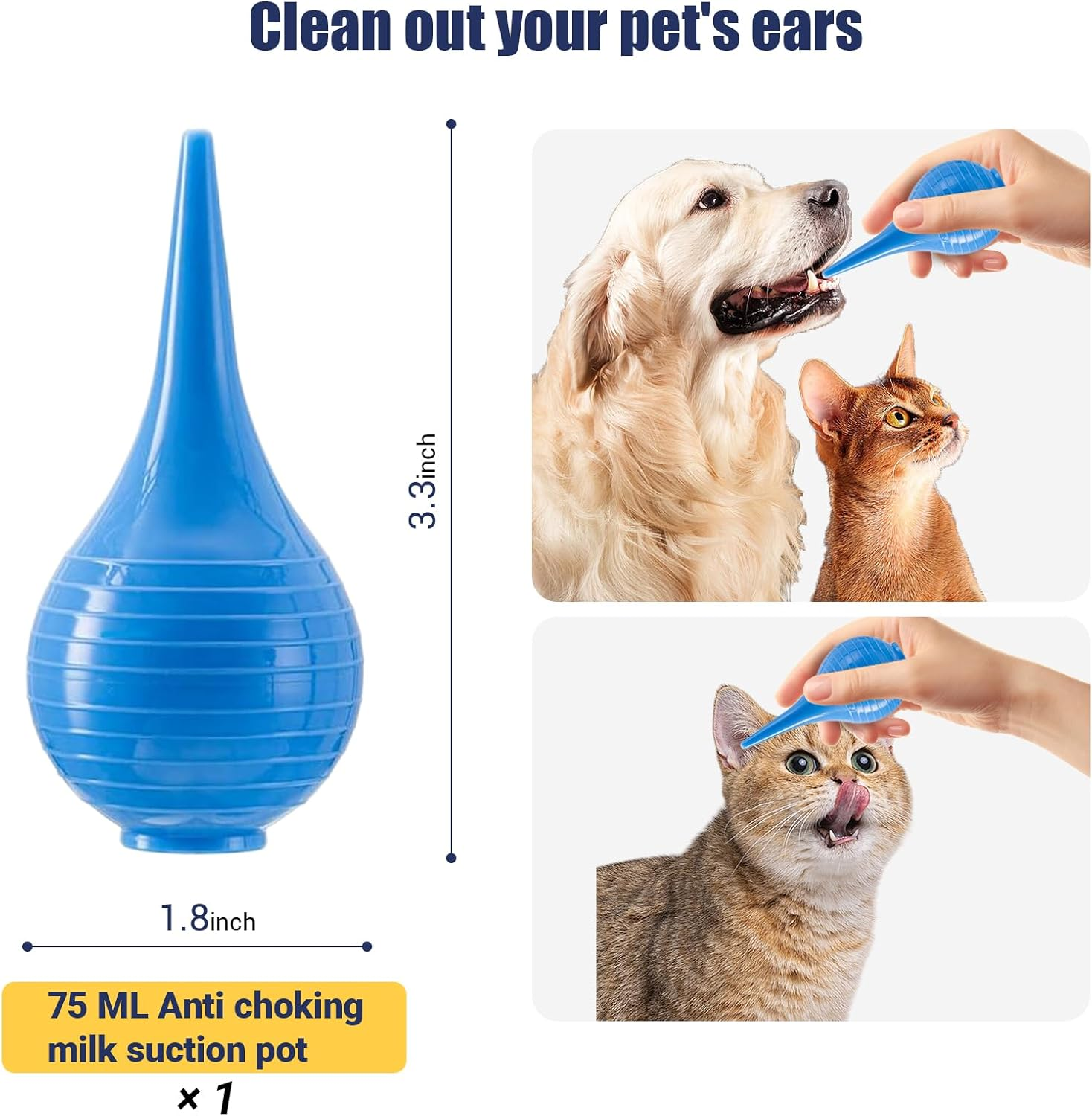 REDDOUDOU Newborn Puppy Kitten Small Animal Sterile Mucus Extractor Suction Catheter, Animal Kid Puppy Kitten Tube Feeding Kit 8 FR Red Feeding Tubes with 20Ml Syringes and Bulb Aspirator image number 2