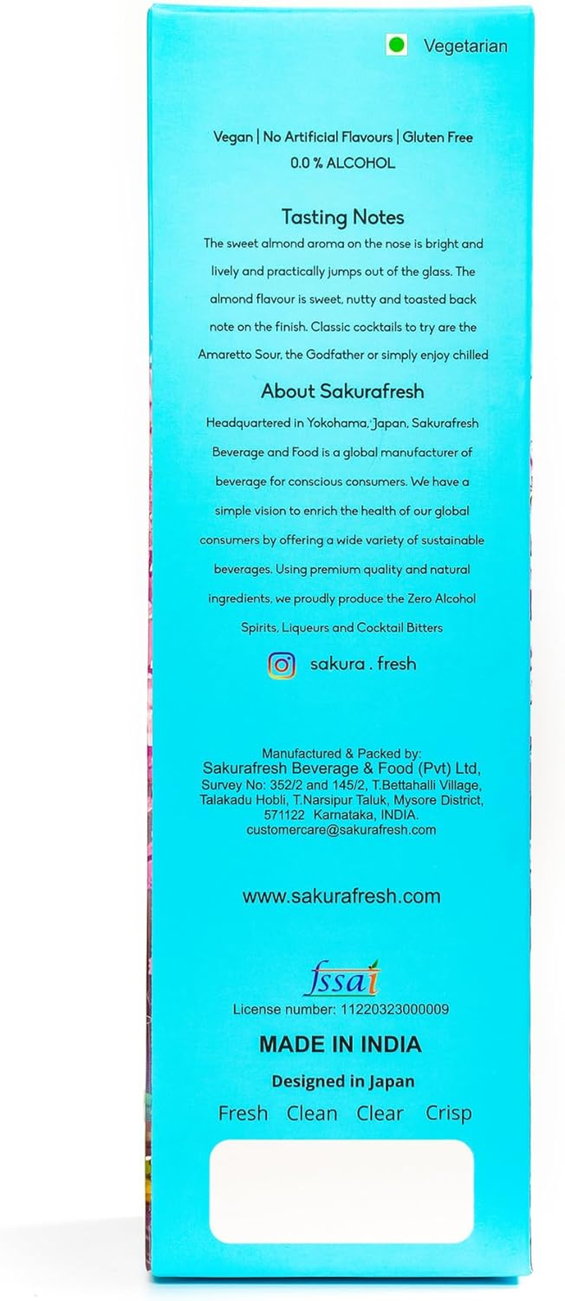 Sakurafresh Amaretto | Zero Alcohol Liqueur, Alternate for Disaronno / BOLS Amaretto in Cocktails Recipes | Awards Winning - Seven Global Medals |All Natural Botanicals Extract | Use in Godfather Cocktail, Amaretto Martini, Amaretto Cola, Pina Amore or Caf&eacute; Amore Cocktails image number 6