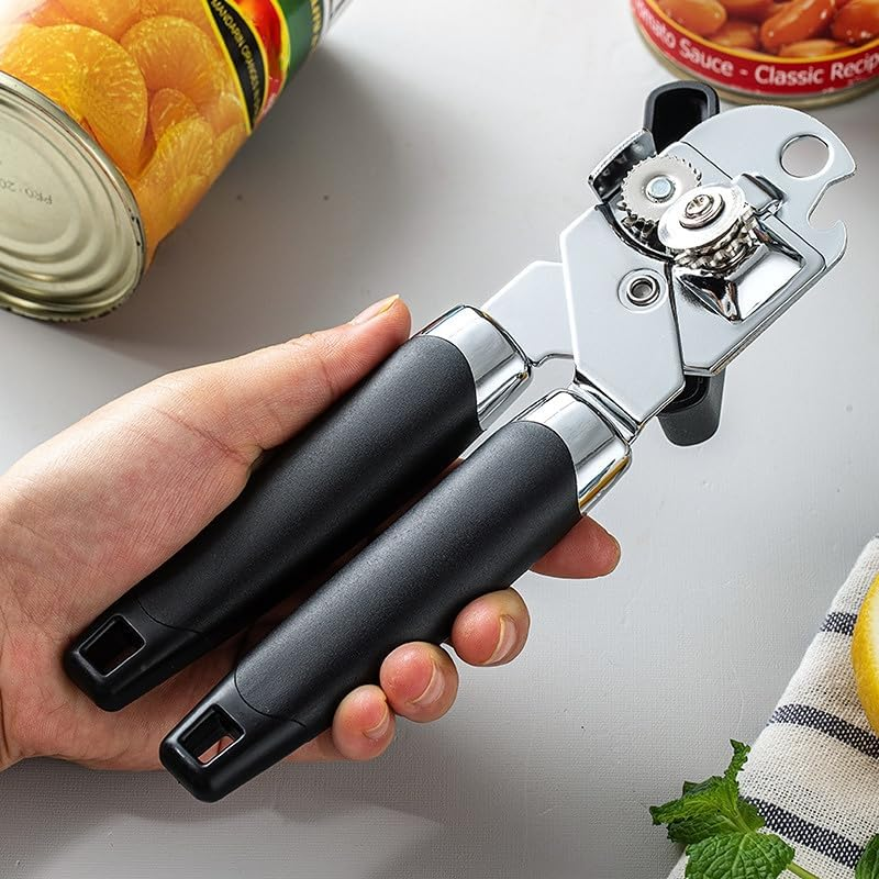 Can Opener Manual, Stainless Steel Handheld Heavy Duty Can Opener, Sharp Blade Smooth Edge, Comfortable Handle, Can Openers with Multifunctional Bottle Opener image number 5