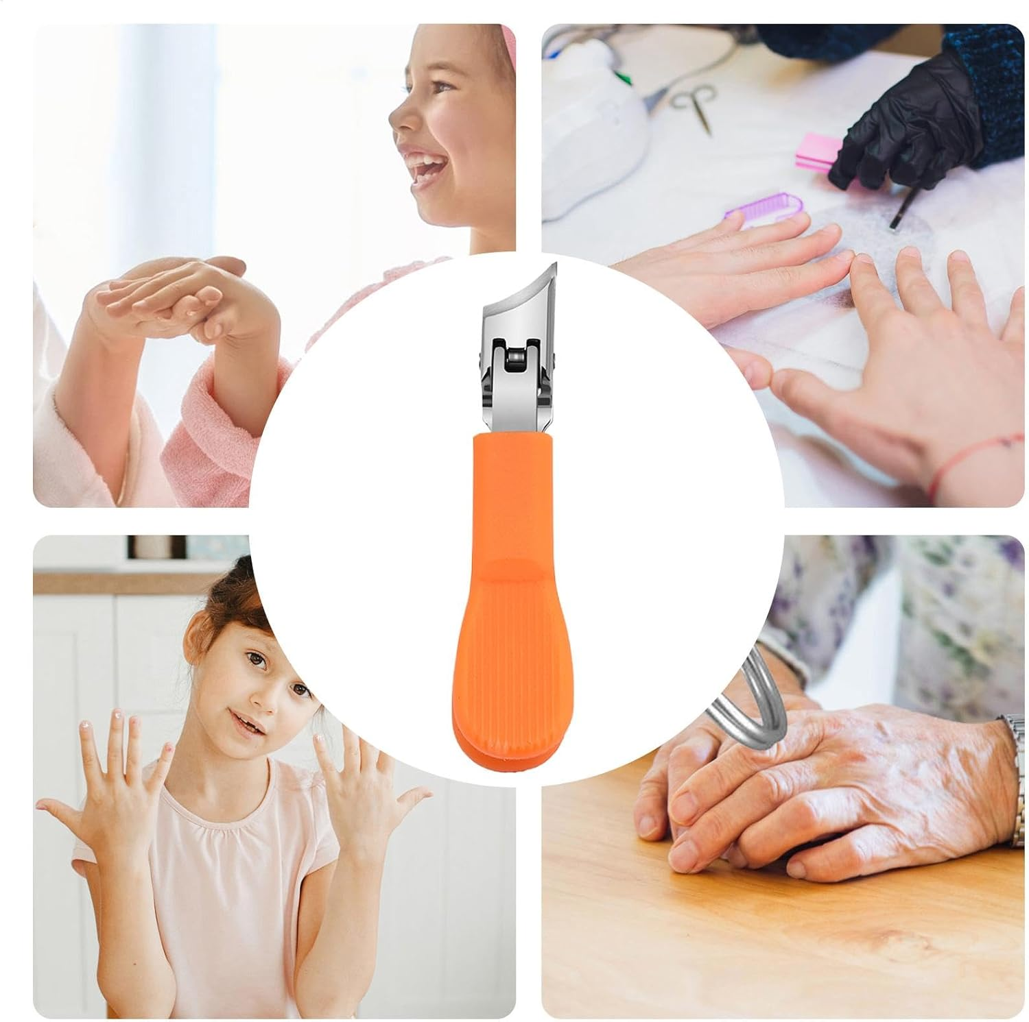 Professional Nail Clippers | Wide Jaw Opening Heavy Duty Toenail Clippers,No Splash Nail Cutter Slanted Long Handle Fingernail Trimmer for Women image number 2