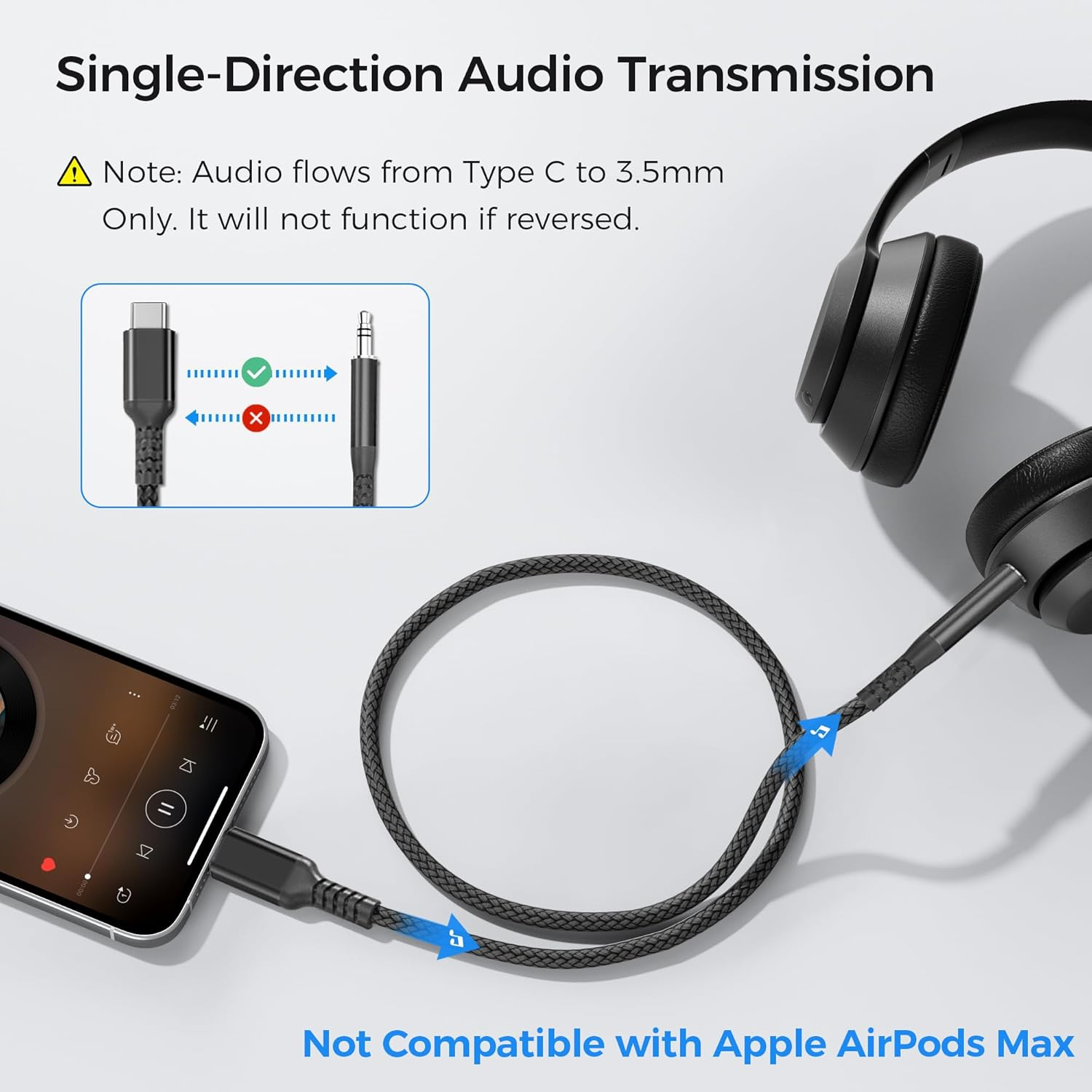 Elebase Samsung Galaxy S25 S24 Aux Cord 4FT,USB C Aux Cable,Type C to 3.5MM Jack Audio Adapter Auxiliary Cord for Z Fold Flip 7 6 5 FE,S23 S22 25 24 23 Ultra,Tab S8 S9 S10 S10+,A25,A34 A35,A53 A54 A55 image number 4