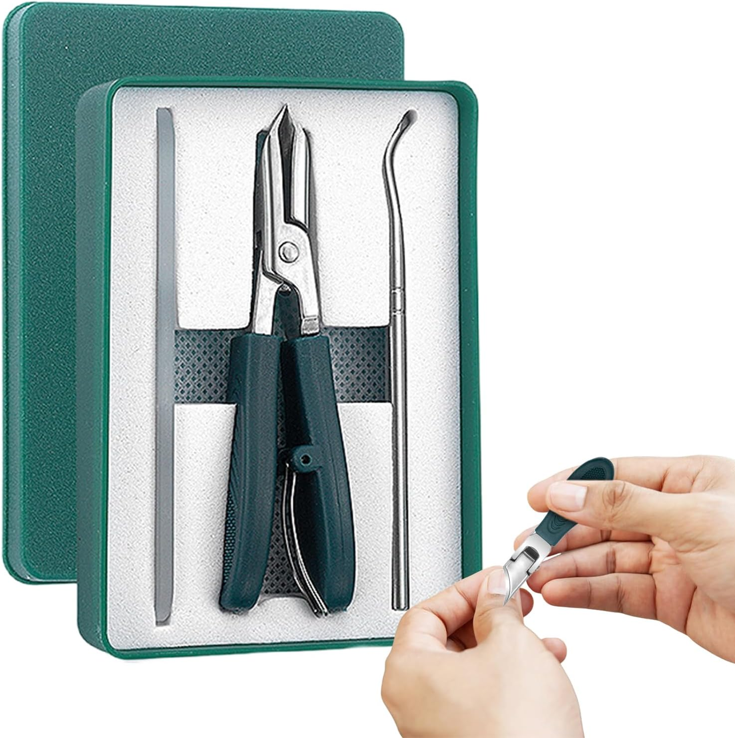 Curved Toenail Clippers - Wide Jaw Beveled Edge Toenail Trimmer | Anti-Slip Ergonomic Slant Trimming Tool, Precision Trimmer Manicure Set for Travel Home Salon Use