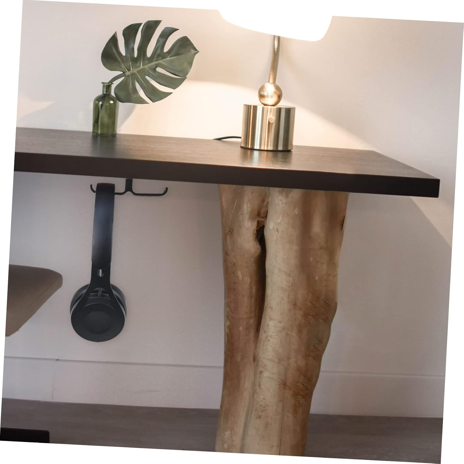 TEHAUX Dual Headphone Holder under Desk Earphone Hanger for Wireless Headsets Durable Adhesive Screw Fixing for Gaming Office Organization image number 6