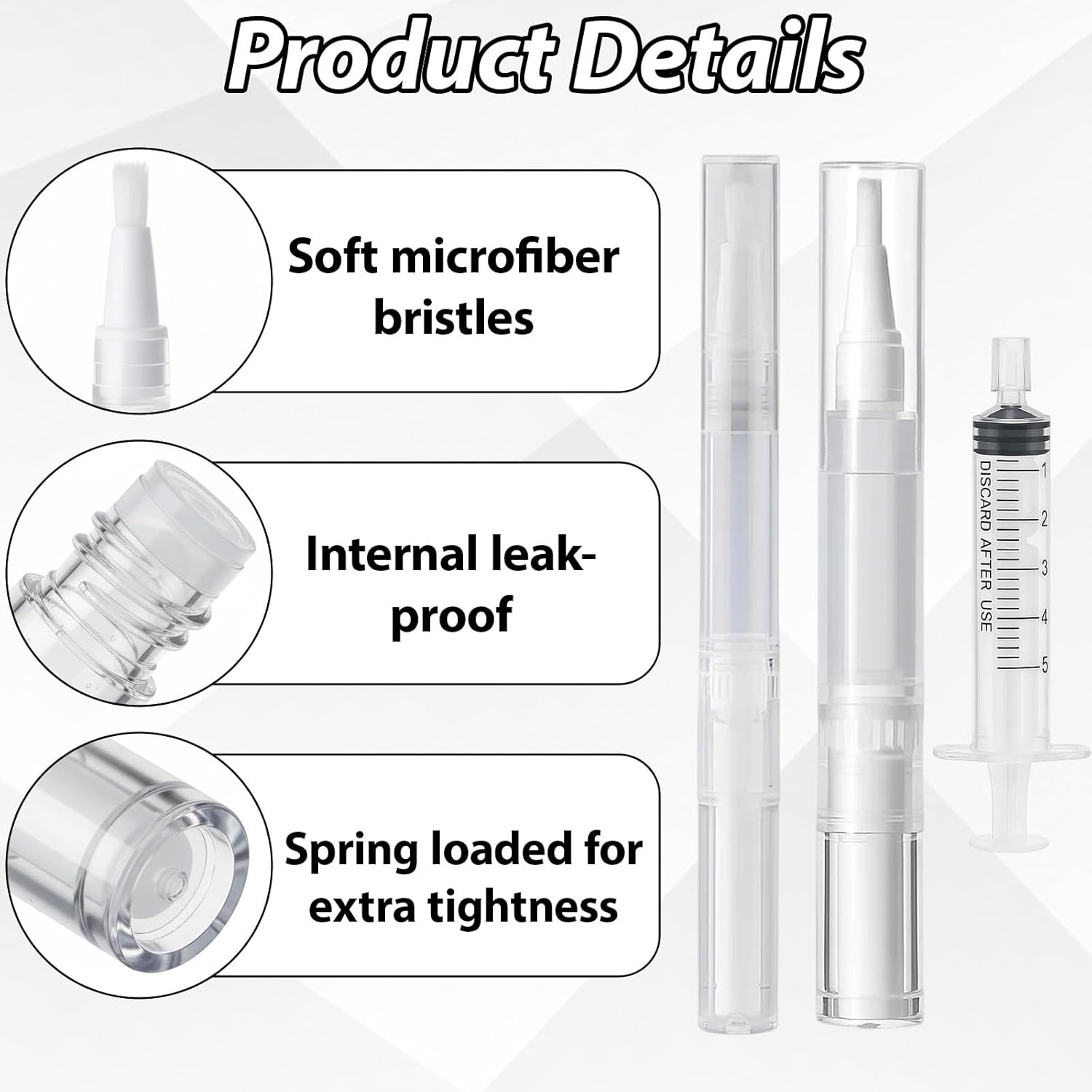 Touch up Paint Pen, 4 Pcs Paint Pens with Brush Tips and 4 Syringe Dispensers, Precision Paint Applicator for Walls, Furniture, Cabinets, Wood Floors, Window Frames image number 5