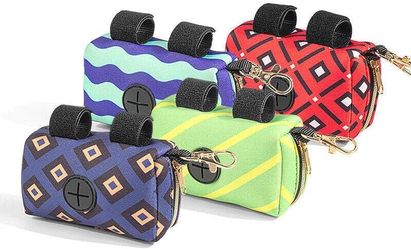 Pet Pouch Dog Poop Bag Container Dispenser Puppy Pick-Up Poo Waste Bags Holder - Easy-To-Clean, Portable Puppy Poo Bag Container - 10X4.5X6Cm Size for Outdoor Use - Blue image number 4