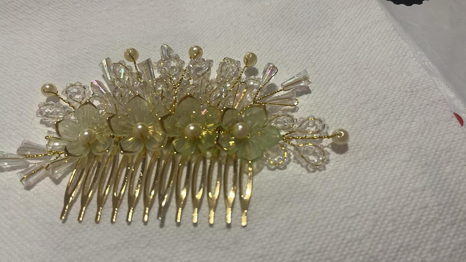 NTY Collections Wedding Hair Accessories - Handmade Bridal Hair Clip, Comb, Pins for Bride and Women- Golden Pack of 1 image number 1