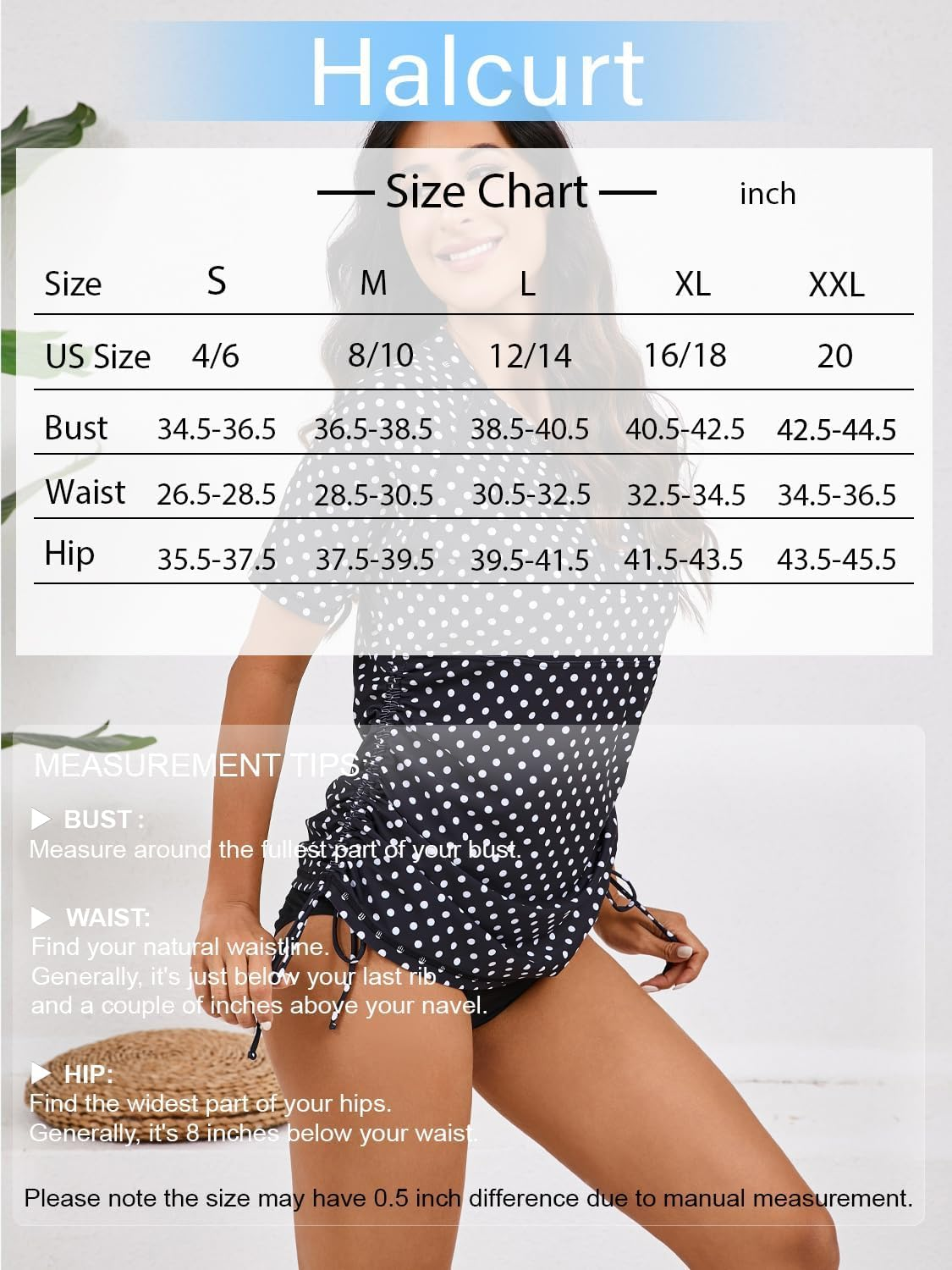 Halcurt Women UPF 50 Rash Guard Striped Long Sleeves Bathing Tops Surf Sun Shirt image number 2