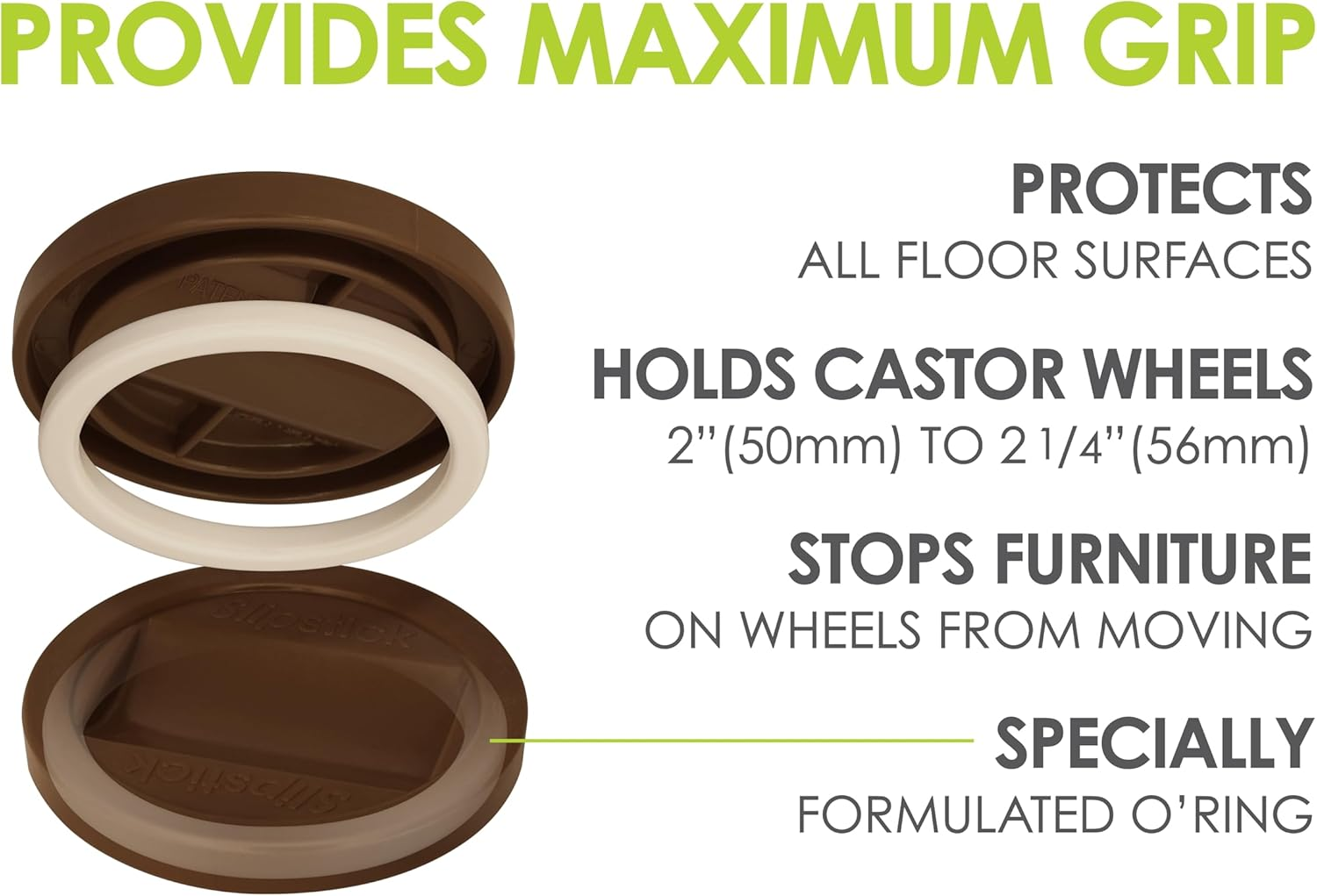 Slipstick CB845 Castor Cups 4-Pieces Set, Large, Chocolate image number 5