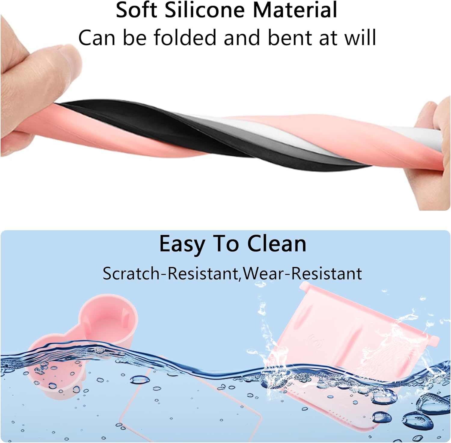 TOPABYTE 3PCS Center Console Accessories for Tesla Model Y 2021-2024 and Model 3 2021-2023 Cup Holder Insert, Screen Edge Protector Frame, Silicone Wireless Charger Mat, Pink image number 4