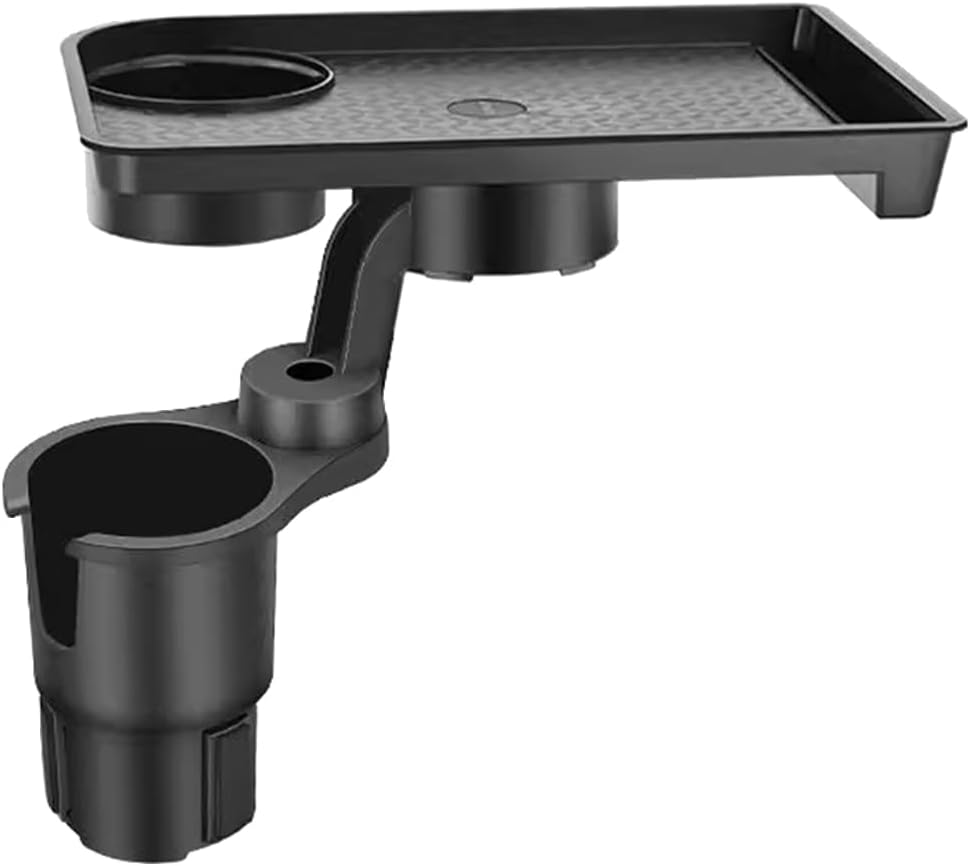 Car Cup Holder and Tray Set, Includes Two Cup Holder Trays, 2-In-1 Detachable Car Tray, 360&deg; Rotating Tray, with Phone Slot, Expandable Cup Holders, Travel Accessory image number 3