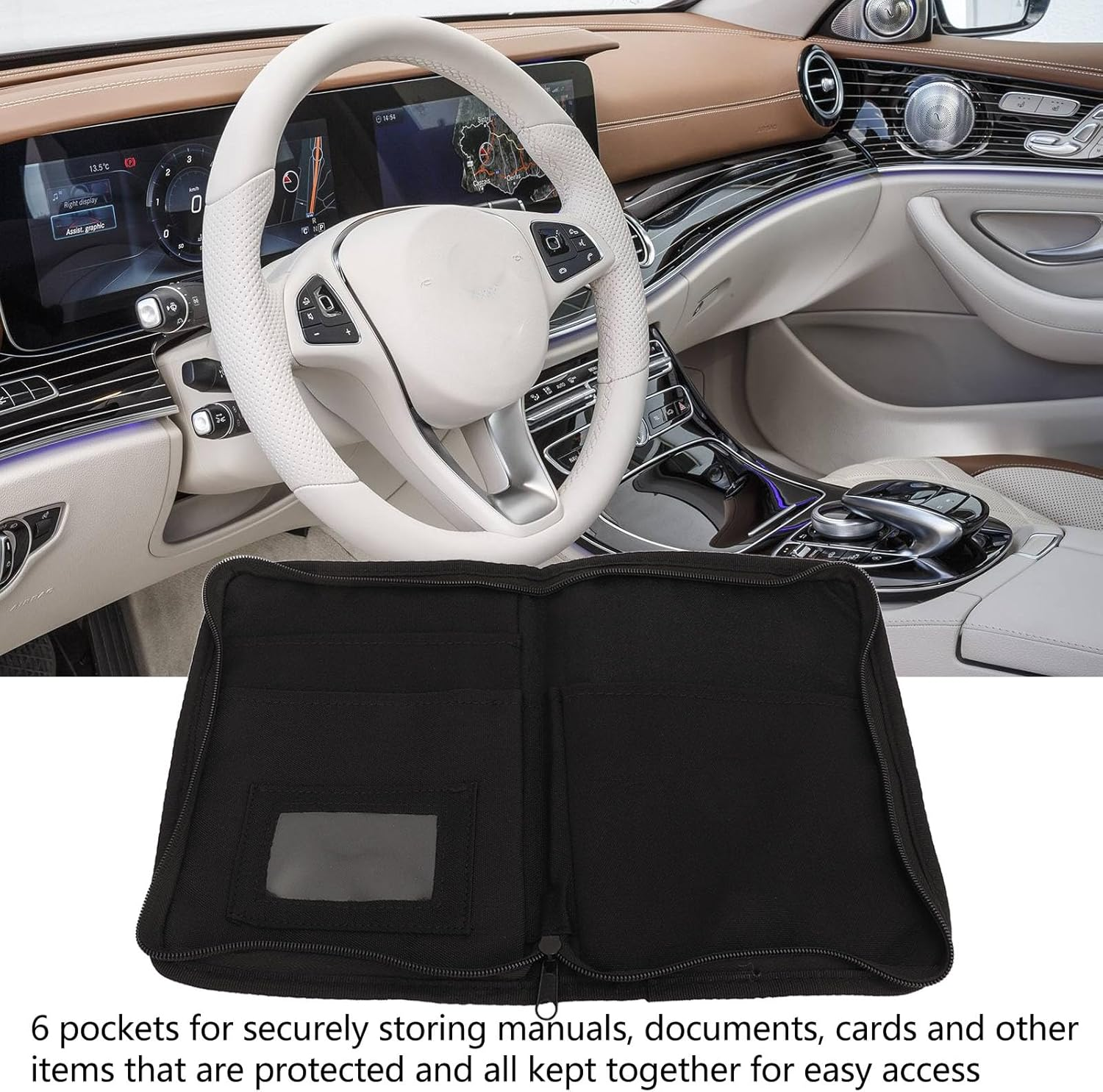 Car Document Holder, Multifunctional Car Glove Box Organizer with Universal Car Zipper Design image number 1