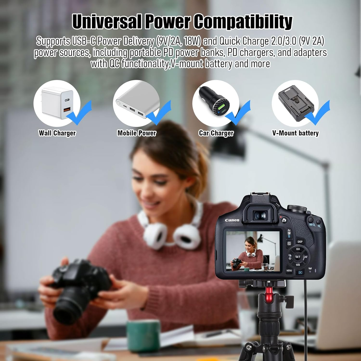 F1TP USB C Power Supply Adapter Dummy Battery Cioled Cable（Replace Battery） for Canon Cameras (Type C LP-E17 DR-E18 Dummy Battery) image number 4