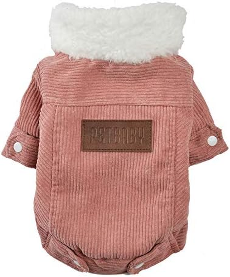 Autumn and Winter Dog Coat Thickened Warm Chihuahua Yorkie Dog Clothes Coat Pet Coat Suitable for Small and Medium Dog Clothes Jacket,Pink,Xs