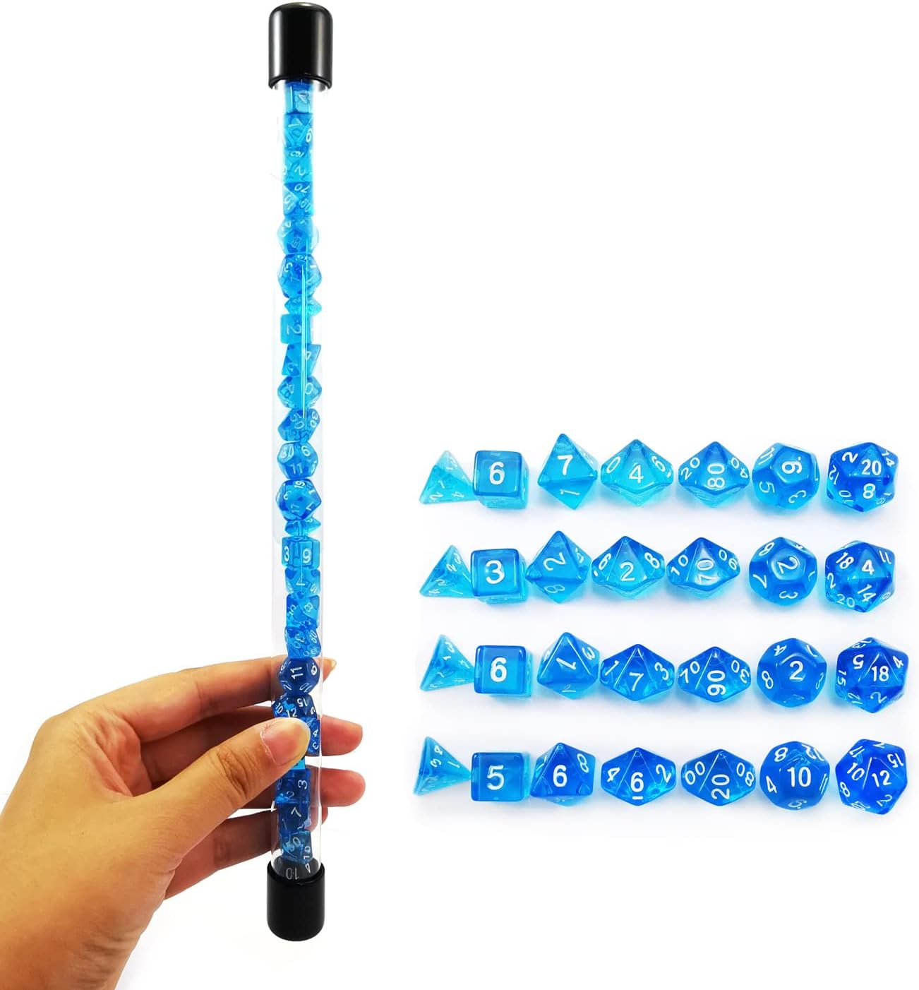 Bescon D20 Spindown Dice 22MM, Assorted Marble Colors 6Pcs Set