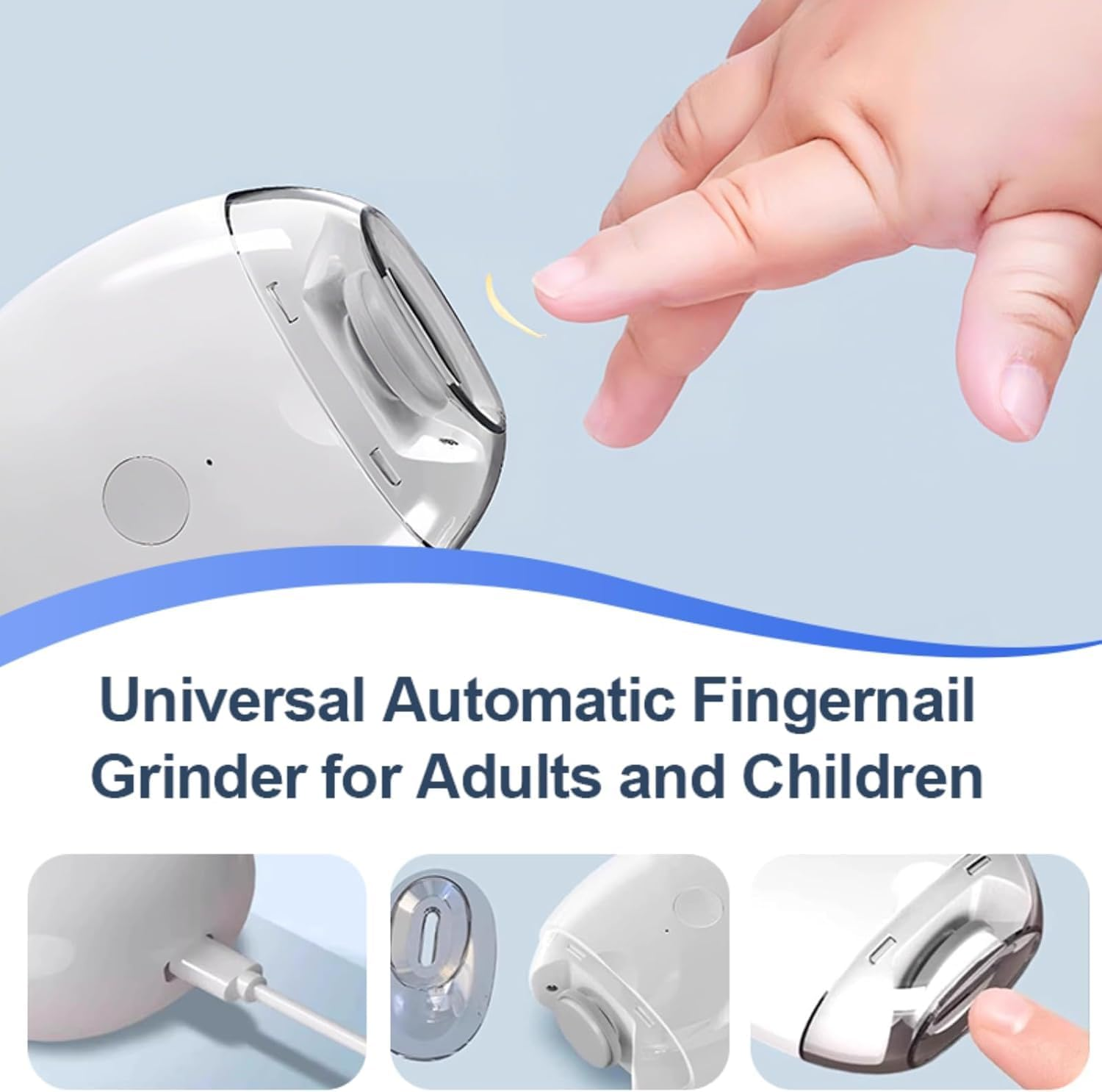 Smart Fingernail Grinder Pro, 2026 Upgrade Fingernail Grinder for Seniors, 2 in 1 Electric Nail Clippers with Light, Automatic Fingernail Grinder for Adults & Kids (2PCS)