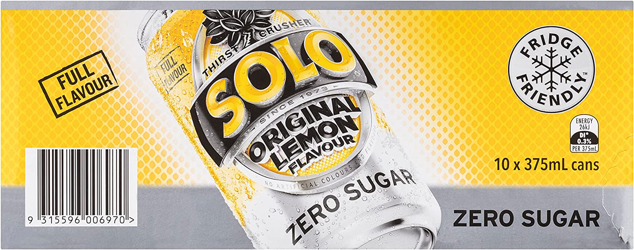 Solo Zero Sugar Soft Drink Can, 10 X 375Ml