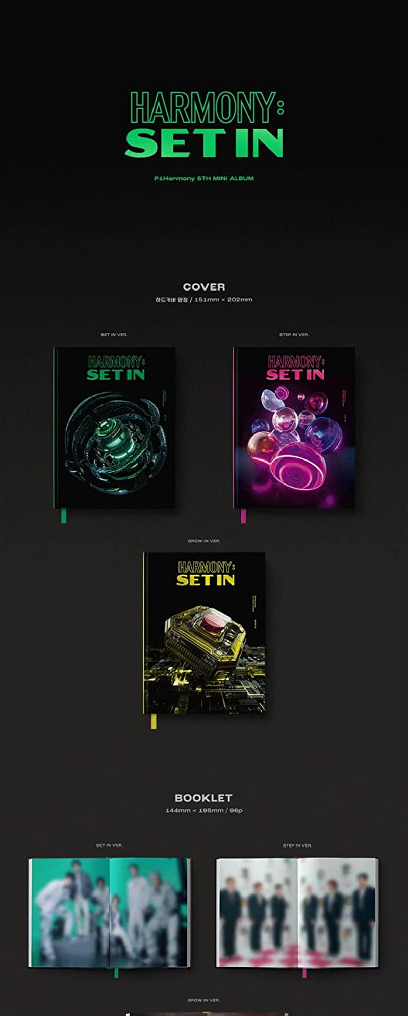 P1Harmony HARMONY : SET in 5Th Mini Album STEP in Version Cd+96P Photobook+1Ea Standing Photocard+1Ea Logo Tag+1Ea Photo Stamp+1P Special Photocard+1P Selfie Photocard+Tracking Sealed image number 4