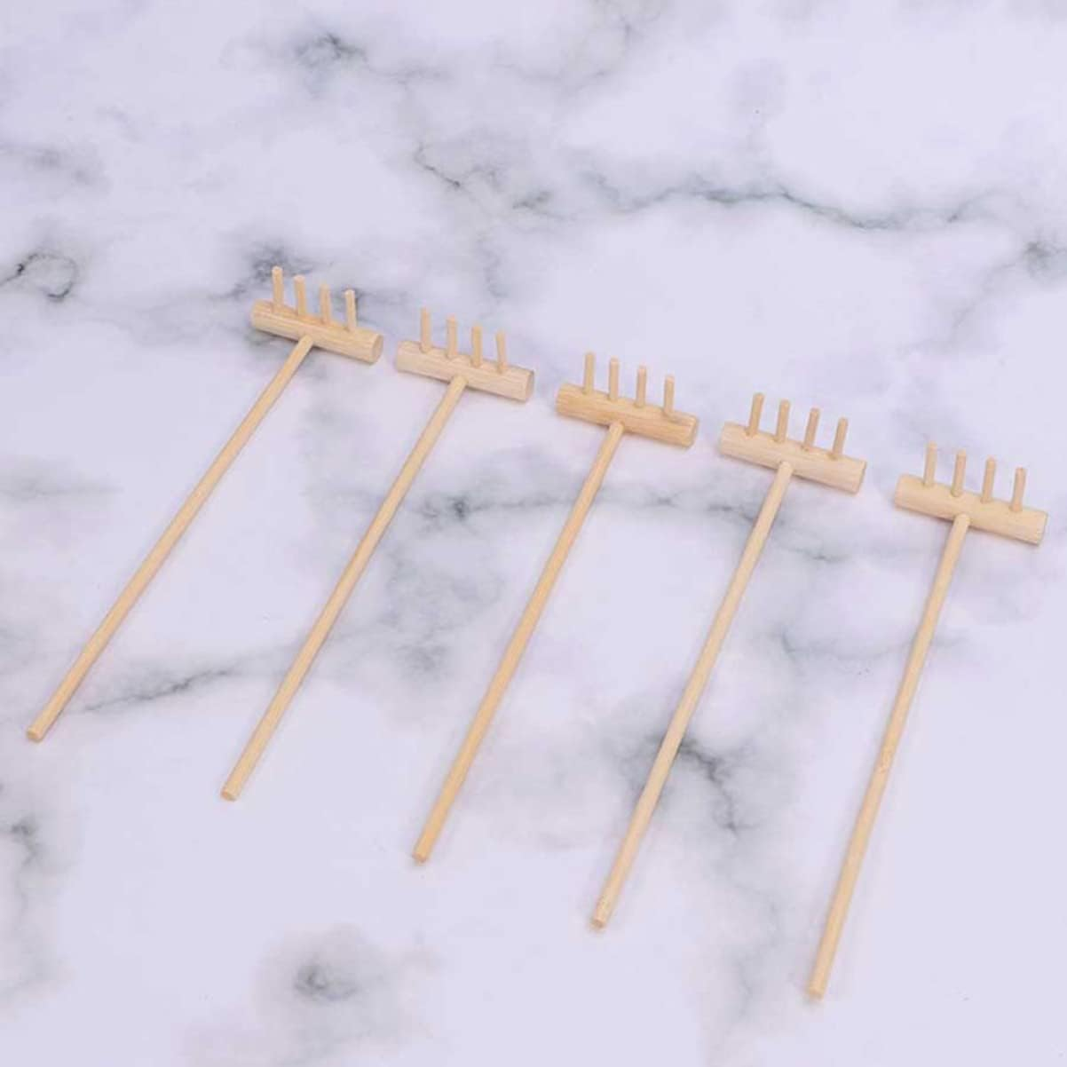 SAFIGLE 2Sets Zen Garden Rake Mini Bamboo Rake Sandbox Accessories Tea Tools Kit for Succulent Gardening Sandbox Play image number 5