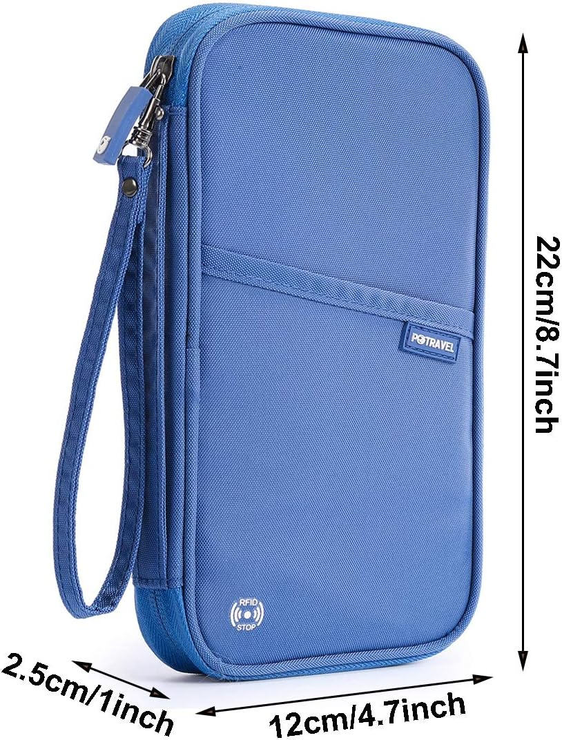 RFID Family Passport Holder Travel Wallet Waterproof Holiday Document Organiser for Credit ID Cards Boarding Passes Flight Tickets Cash and Other Travel Accessories by Mankn