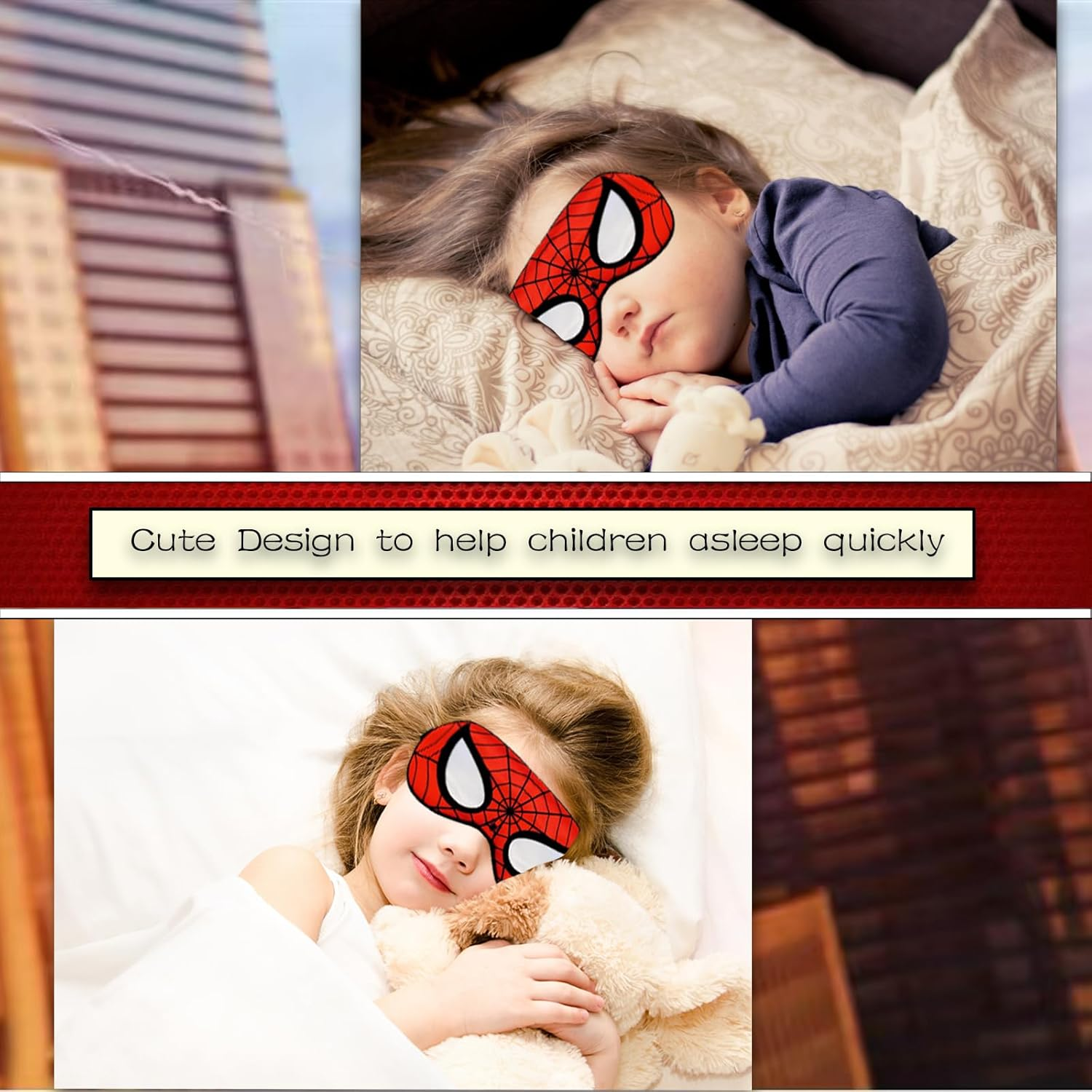 Cute Silk Sleep Mask, 1PACK Kids Eye Mask with Lightweight Adjustable Strap for Sleeping Boys Girls Women Men Travel Party Supplies image number 2