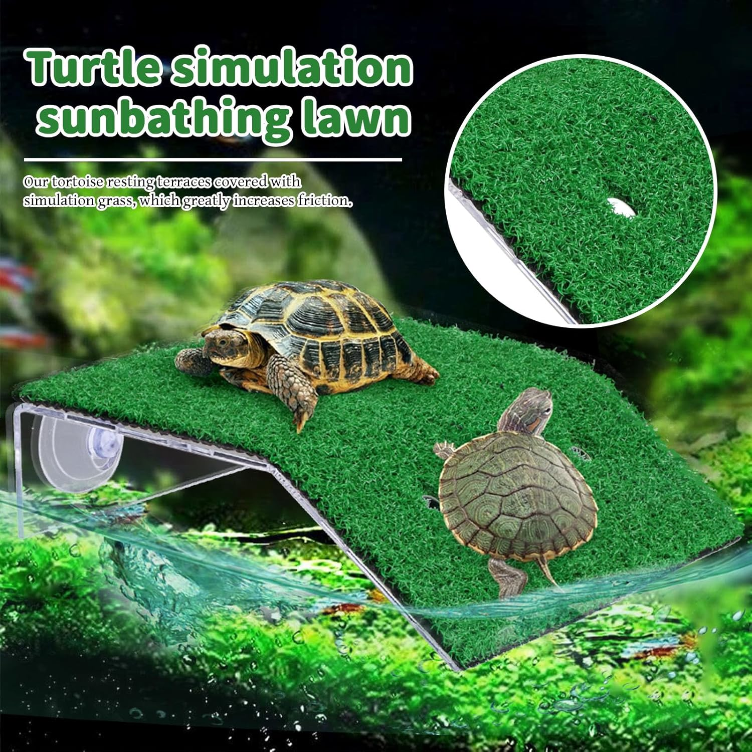 Large Turtle Basking Platform, 2-In-1 Floating Dock with Ramp for Aquatic Turtles Reptiles and Amphibians, Easy to Install Basking Area for Habitat Tank Terrarium image number 4