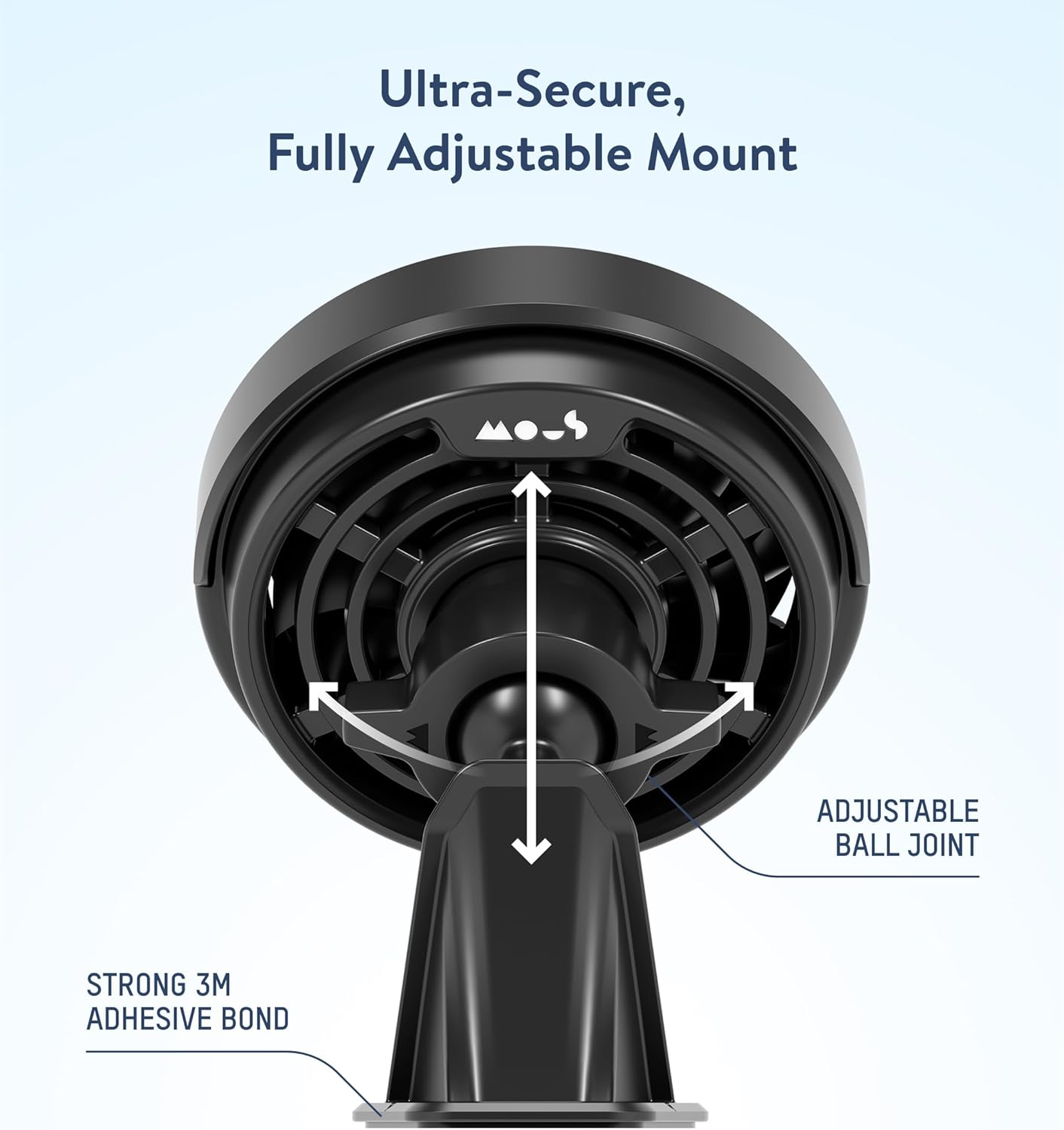 Mous - Magsafe and Pixelsnap Compatible Wireless Charging Dashboard Mount - Car Dash Mount Compatible with Iphone 17/16/15/14/13, Pixel 10 and S25 Series Phones image number 3