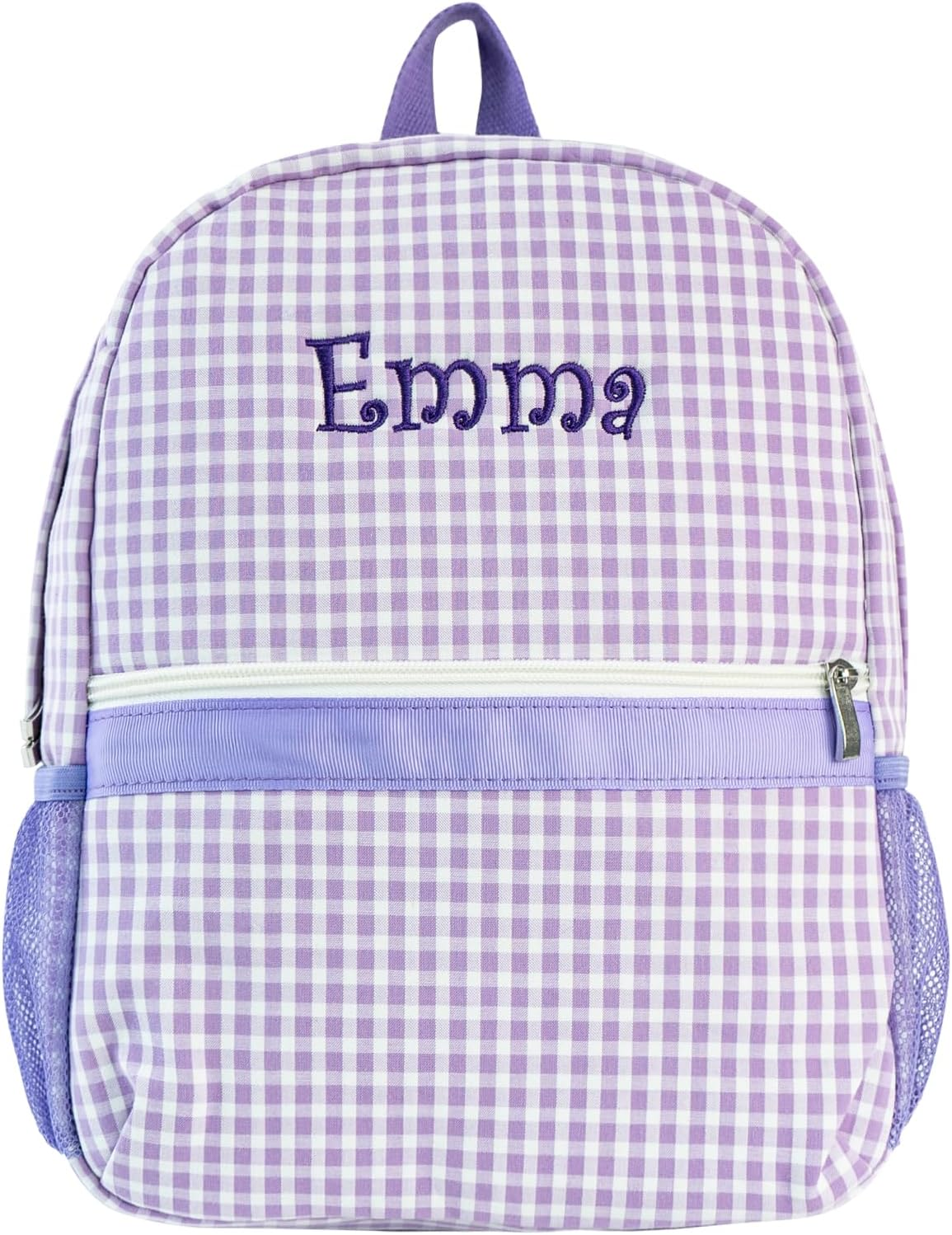 MT WORLD Daycare Backpack Personalized Checkered Seersucker Backpack with Embroidered Name